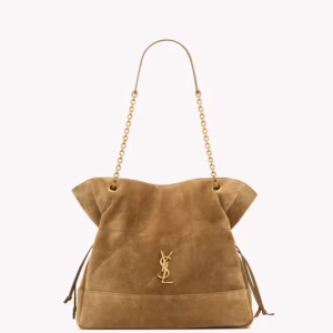 YSL JAMIE shopping in suede-GOLDEN LEAF