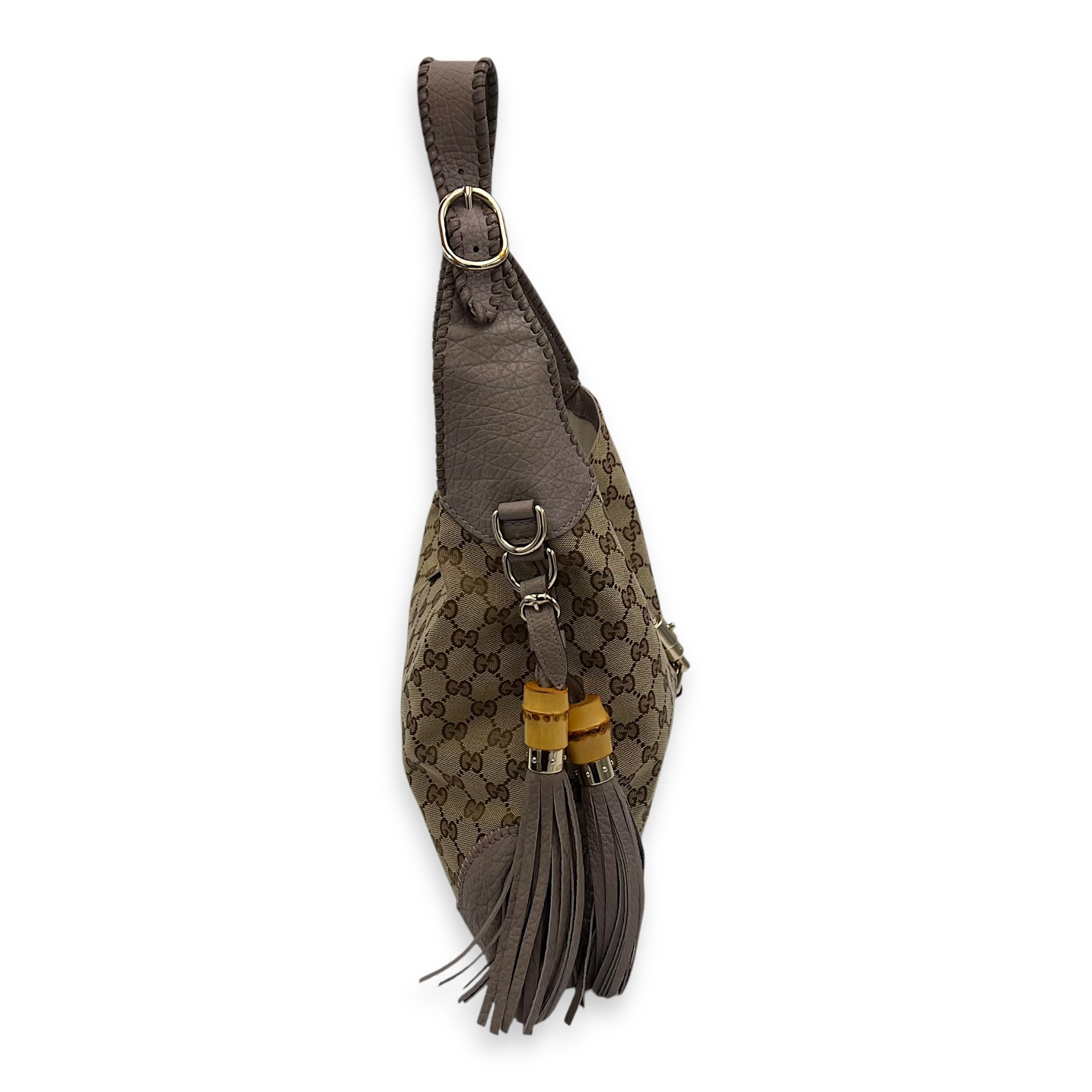 Jackie 1961 Shoulder Bag Brown in Canvas, Gold hardware