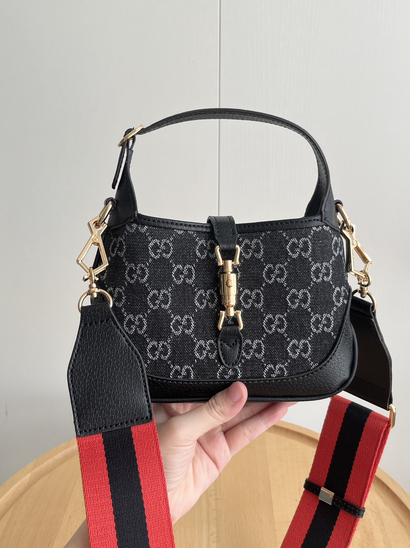 Gucci Mini Jackie 1961 Bag in Horsebit Black Denim and GHW - Bag