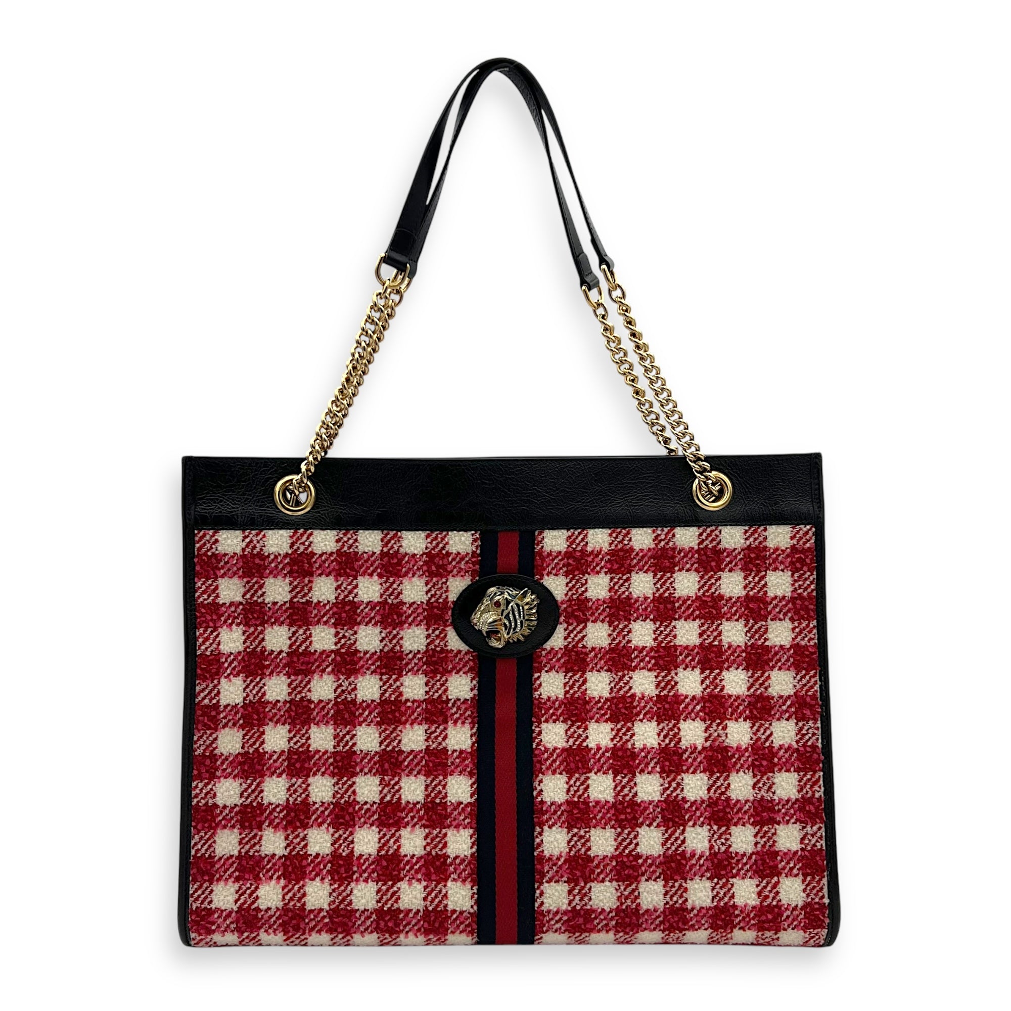 GG Rajah Tote bag in Tweed, Gold Hardware
