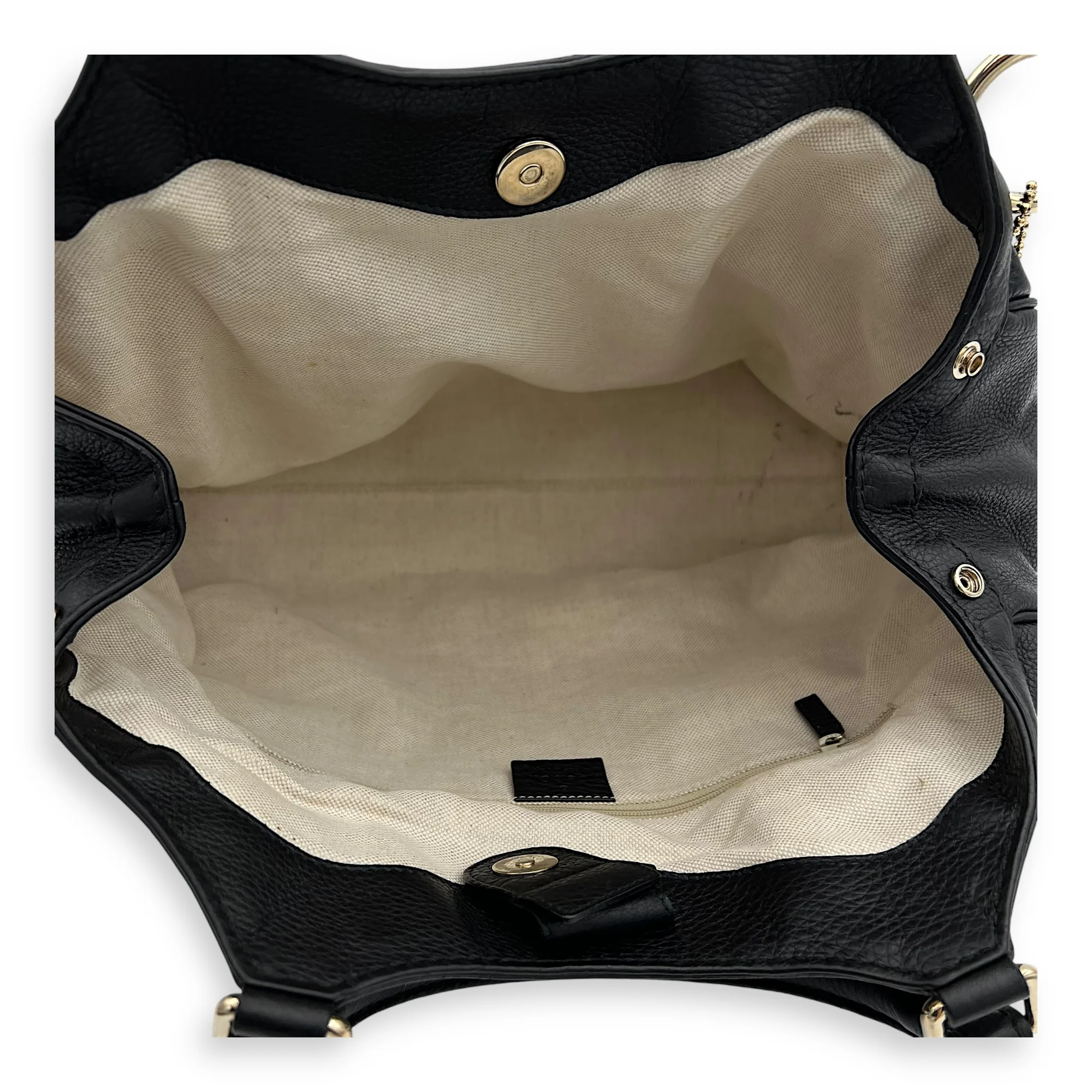 Sukey Black Top Handle Bag in Calfskin, Light Gold hardware