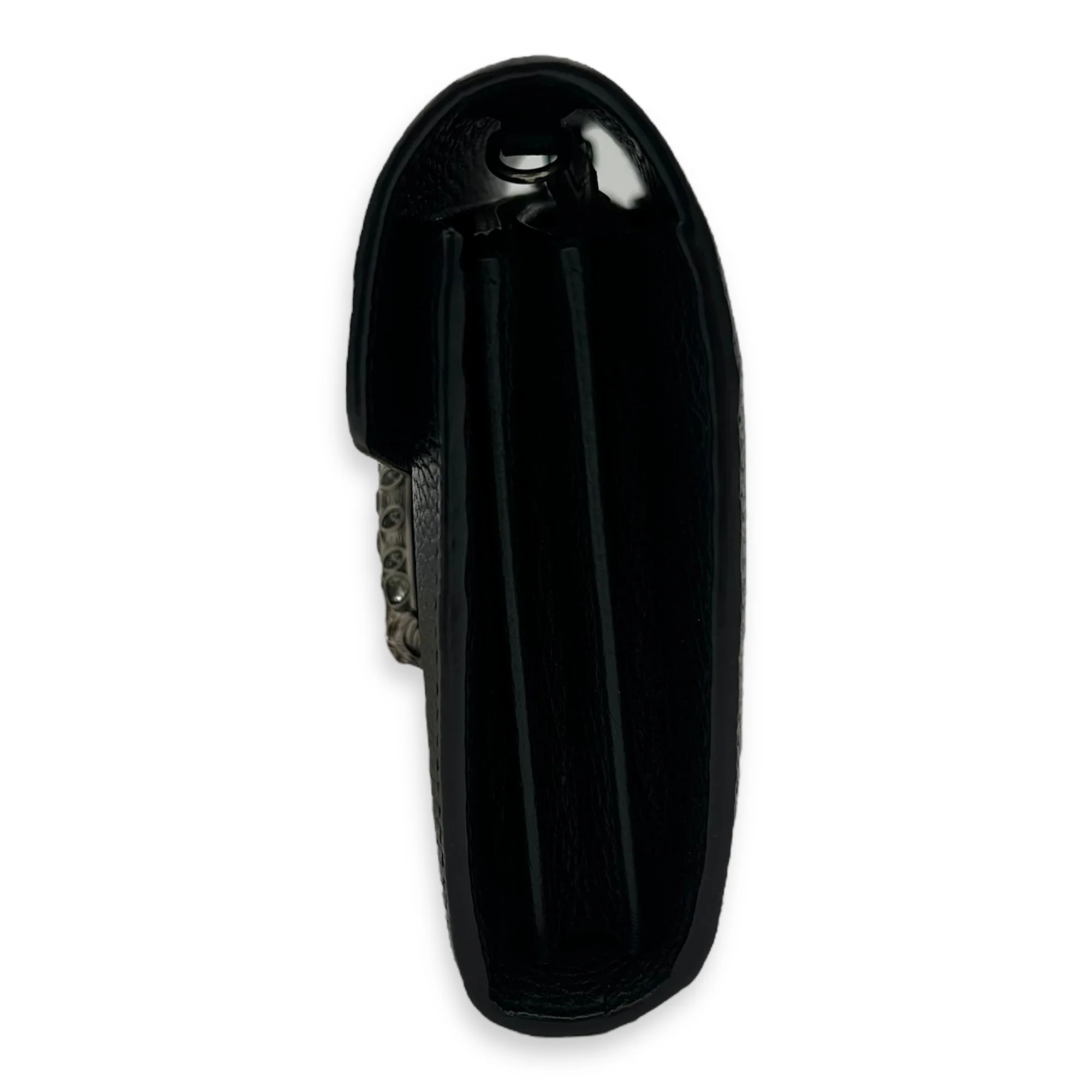 Dionysus Shoulder Bag Black in Calfskin, Silver hardware
