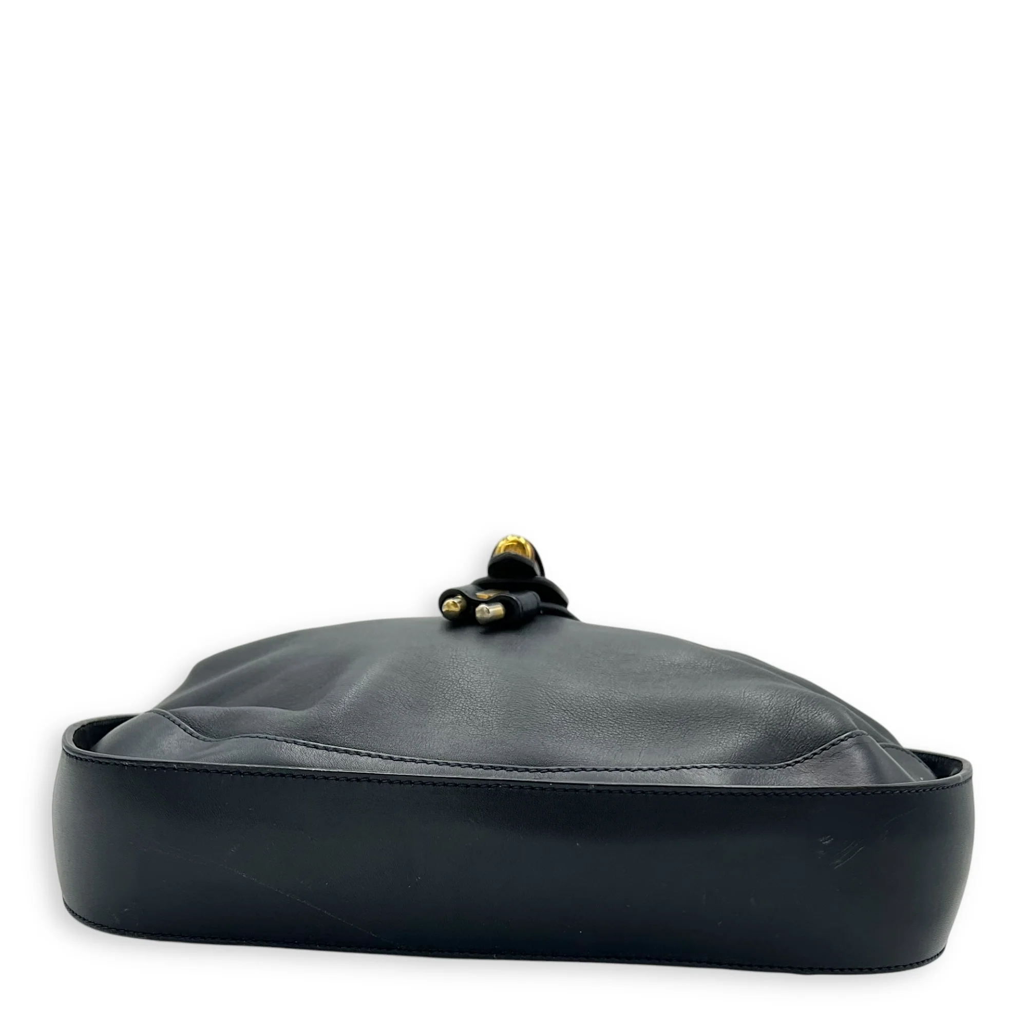 Bamboo Shoulder Bag Blue in Calfskin