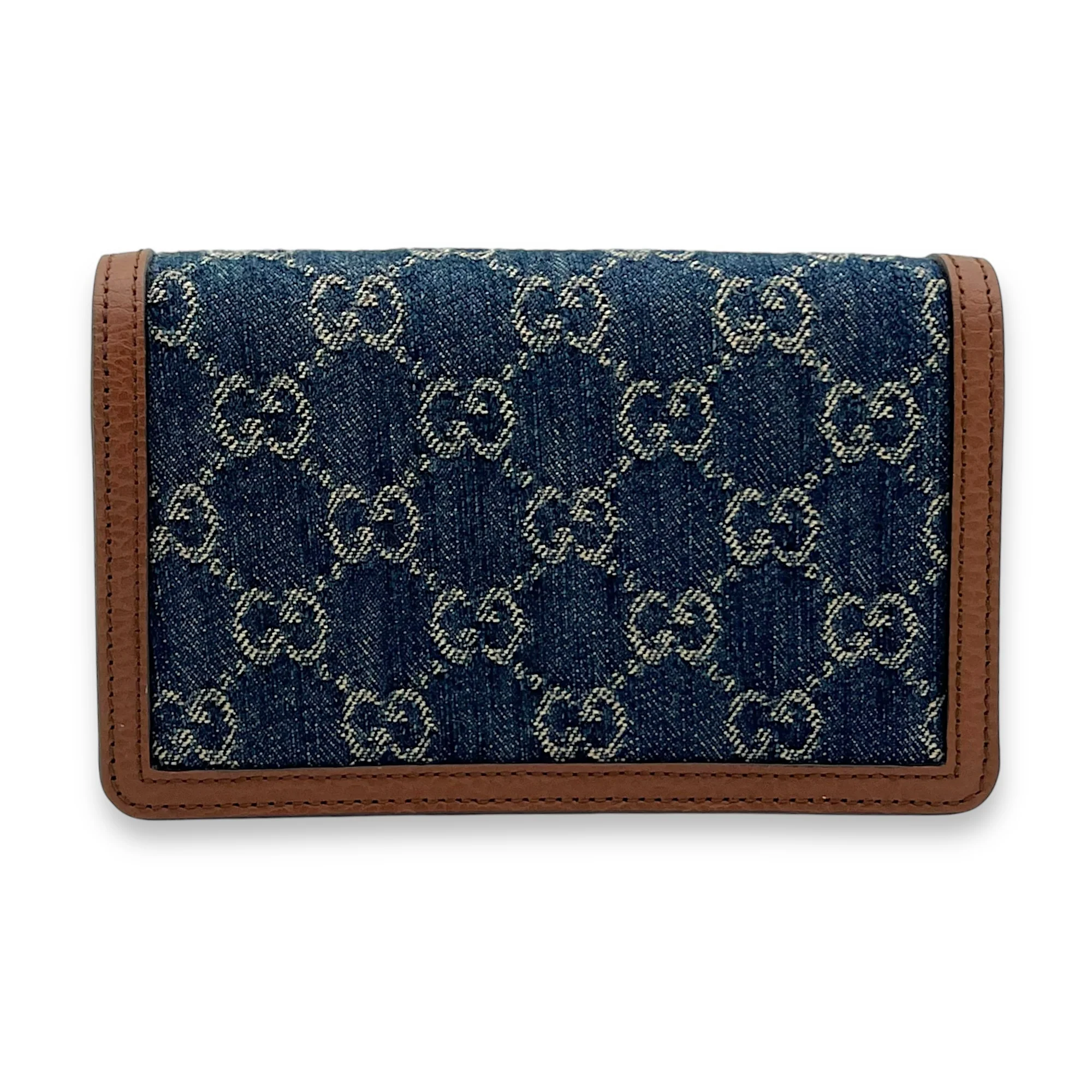 Dionysus Crossbody Bag Super Mini Blue in Denim, Silver hardware