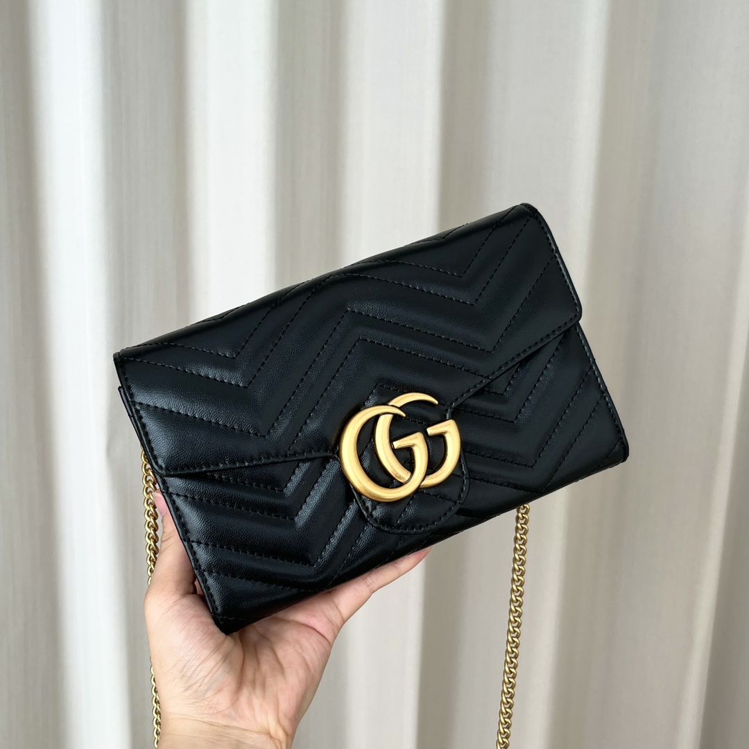 Gucci Marmont Chain Wallet - BlackWallet