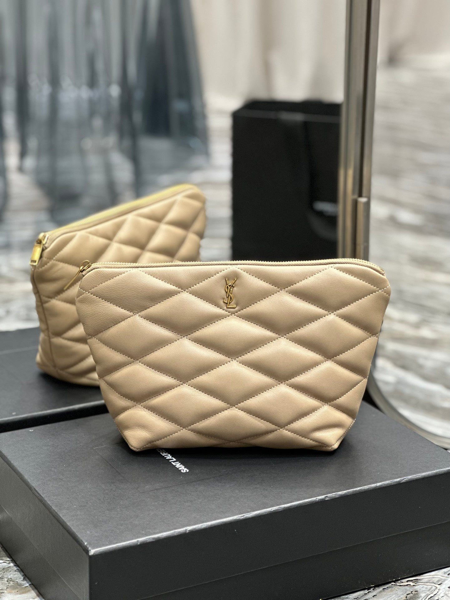 YSL Sade Quilted Leather Pouch