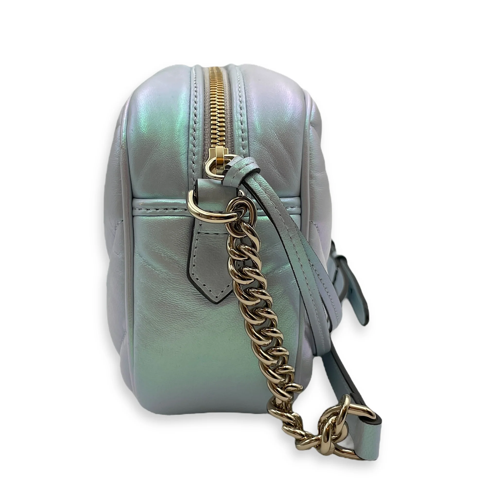 Marmont 24x14x7cm Blue Camera Bag in Calfskin, Gold hardware