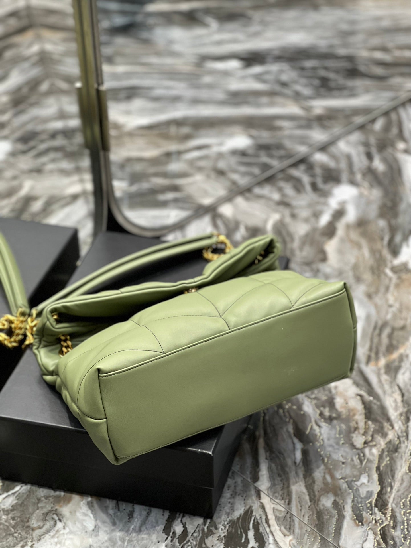 YSL PUFFER MEDIUM BAG IN QUILTED LAMBSKIN