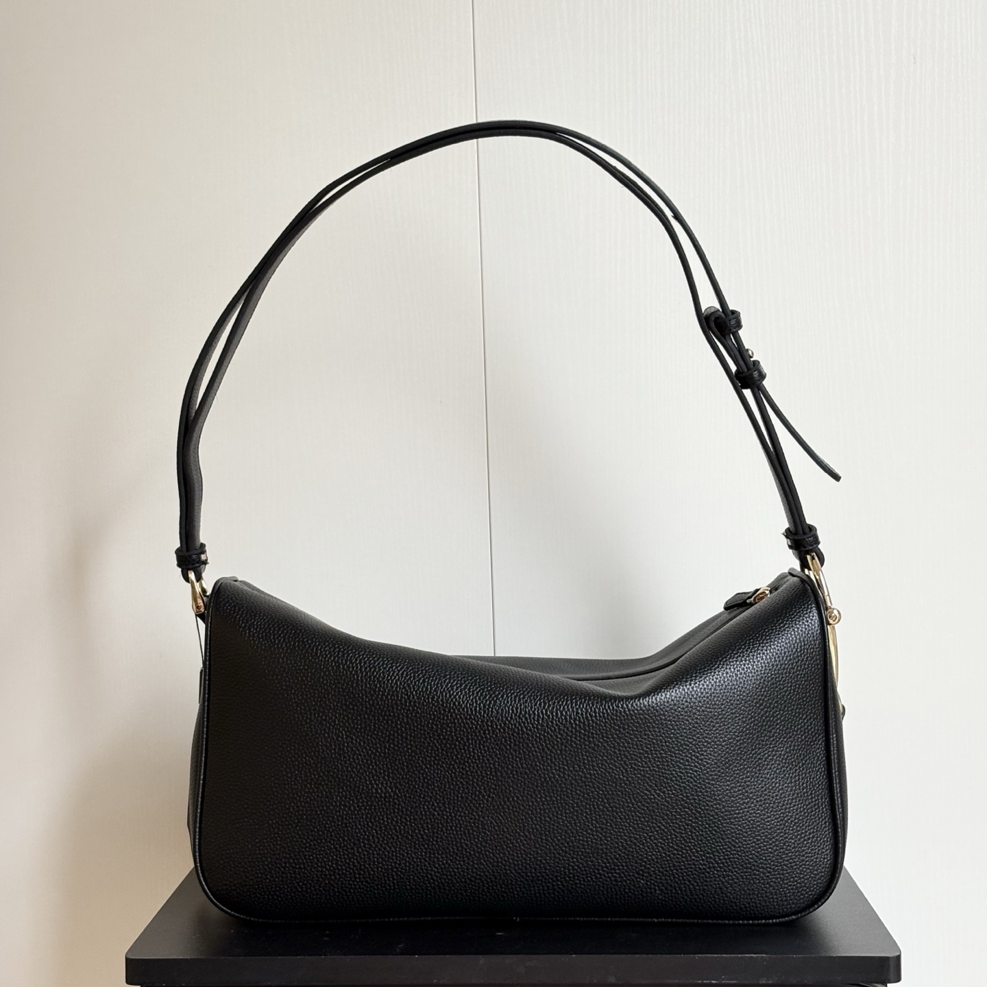 Gucci Half Horsebit Shoulder Black soft grainy leather Bag