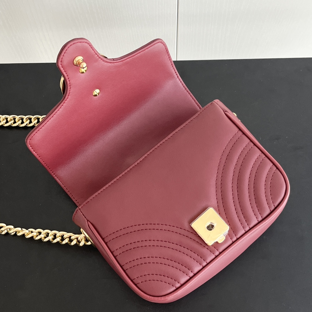 Gucci GG Marmont Mini Top Handle Bag-Red - Bag