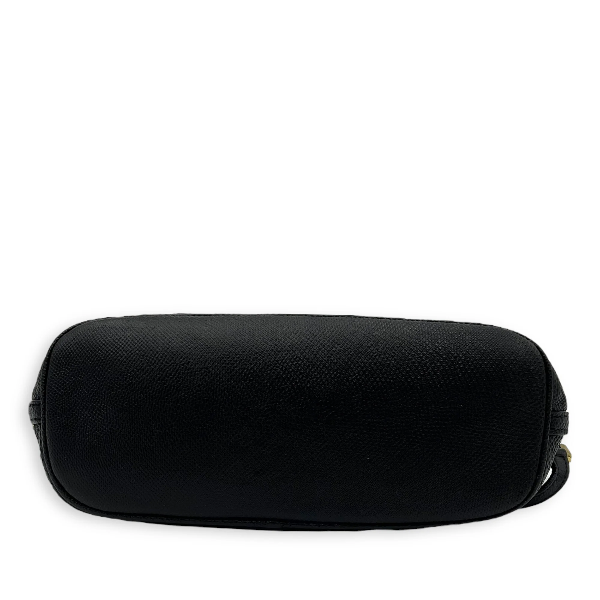 Pochette Boat Top Handle Bag Black in Snakeskin, Silver hardware