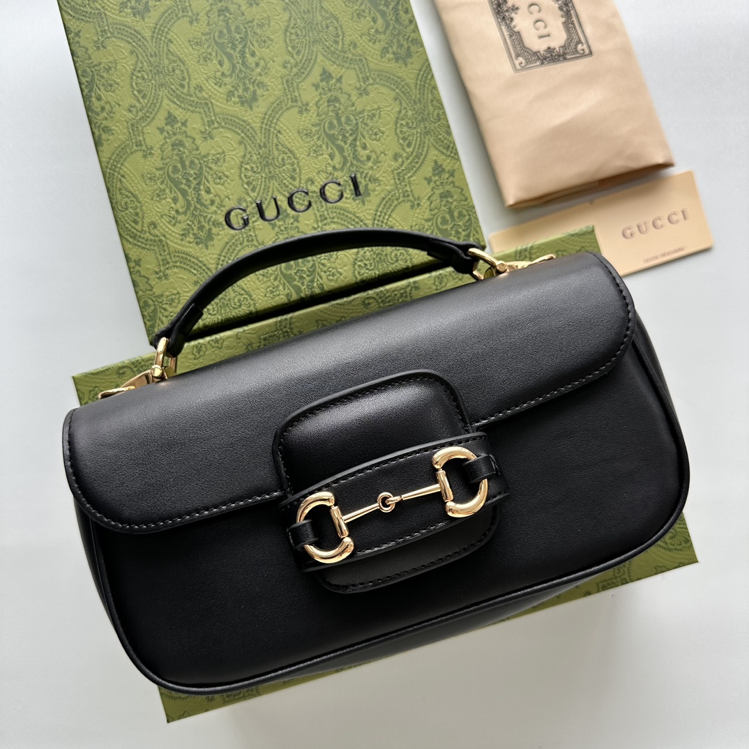 Gucci Horsebit 1955 Small Black Leather Shoulder Bag