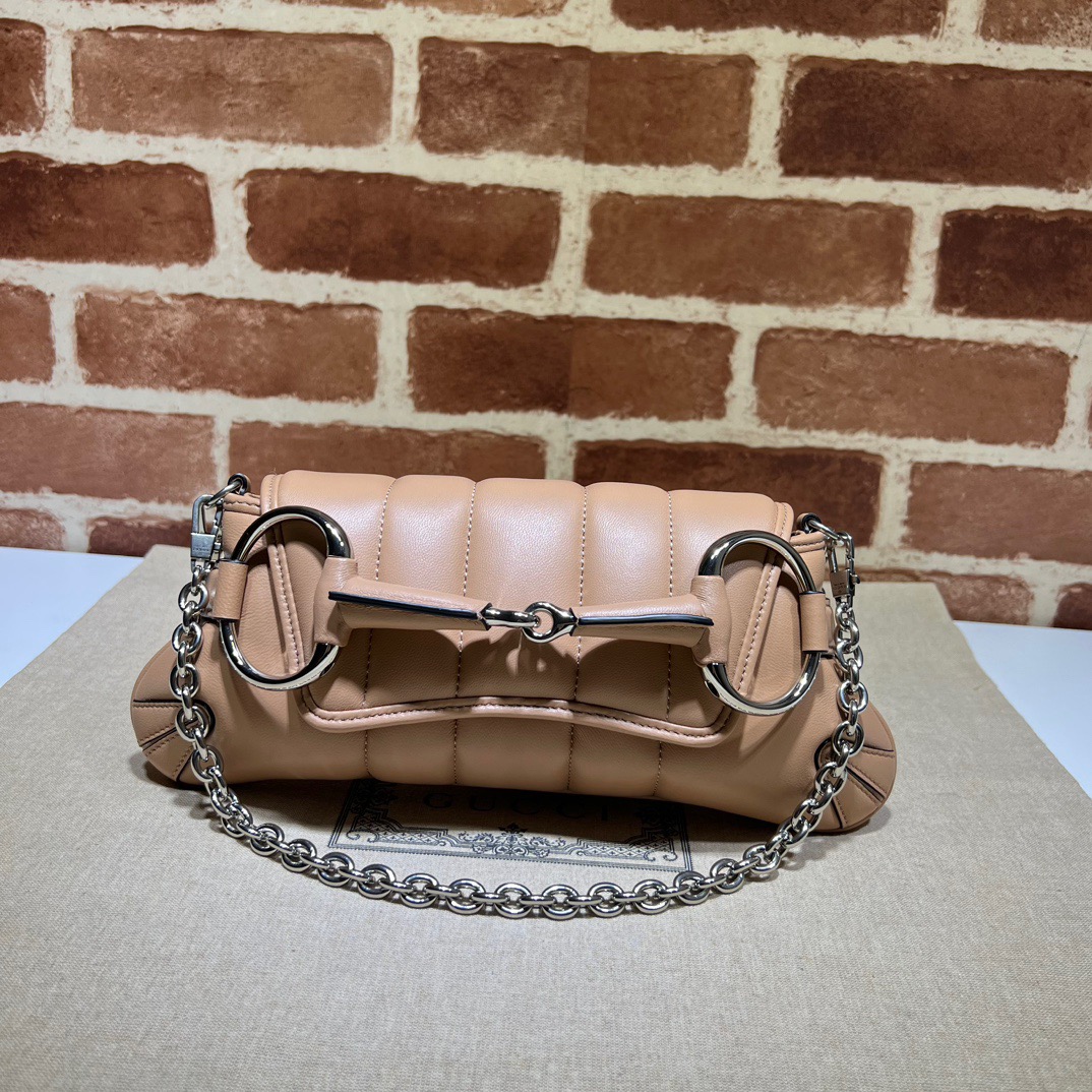 Gucci Horsebit Chain Small Shoulder Bag Rose Beige - Bag