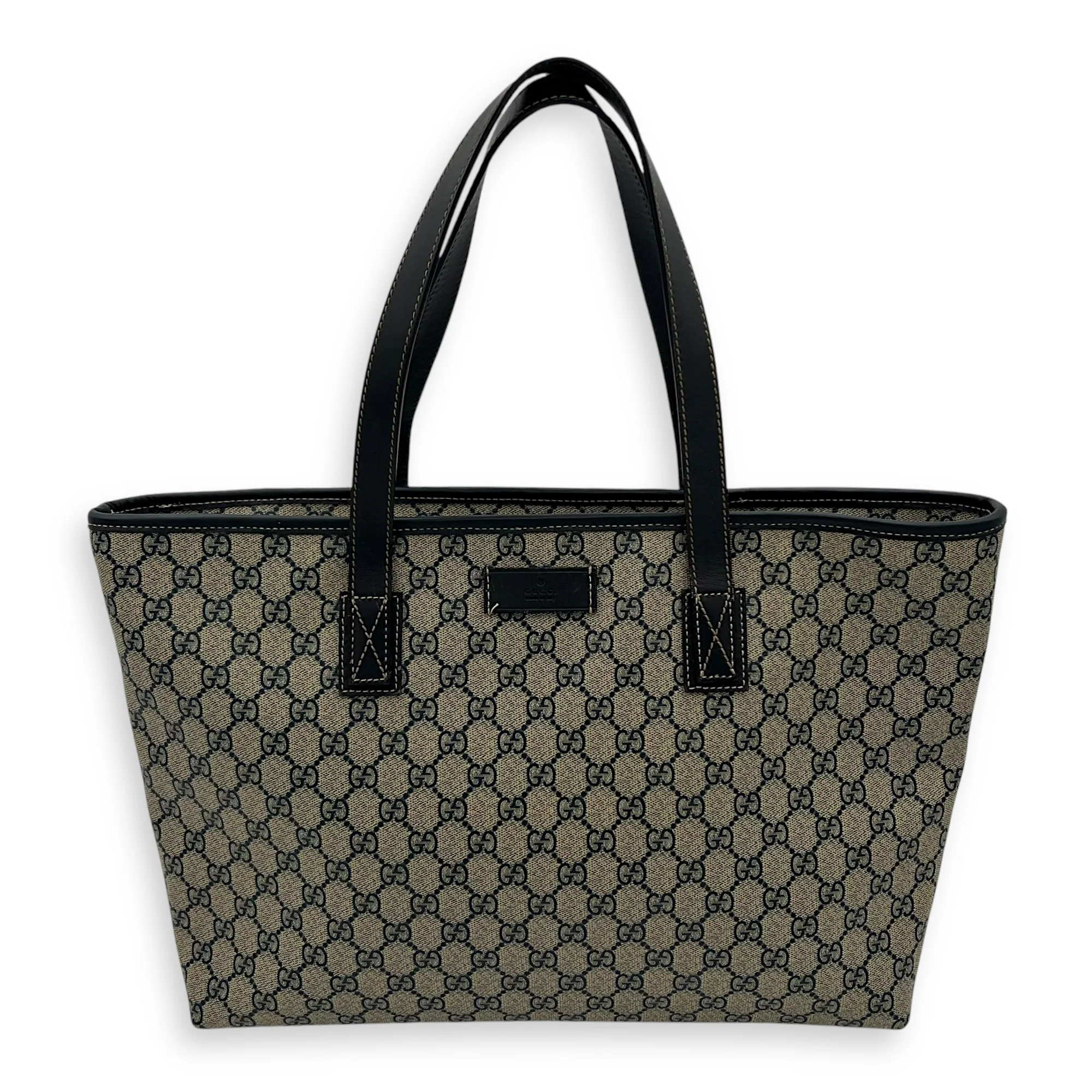 GG Supreme Blue Tote Bag in Coated Canvas, Silver hardware