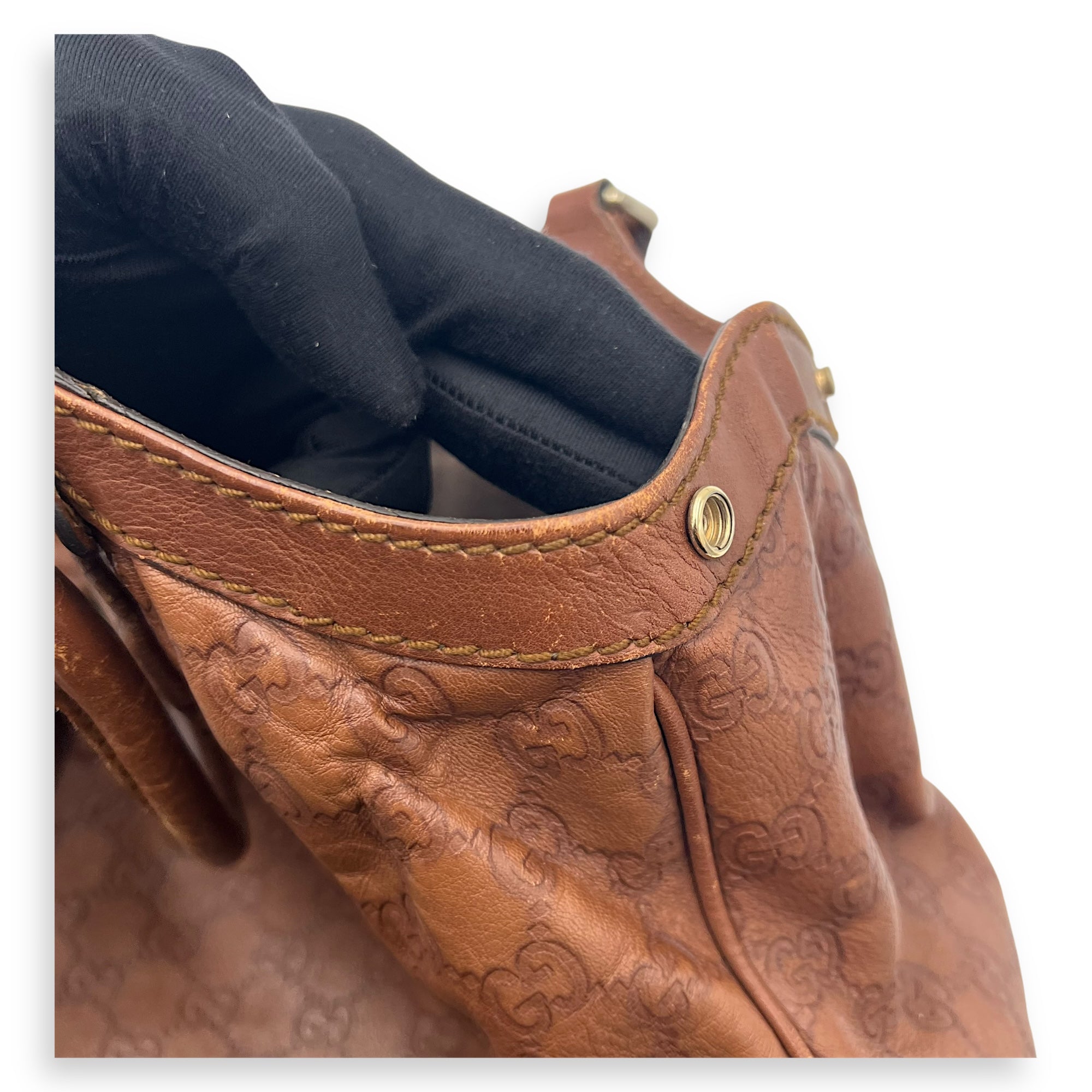 Shukey Shoulder Bag Brown in Calfskin, Gold hardware