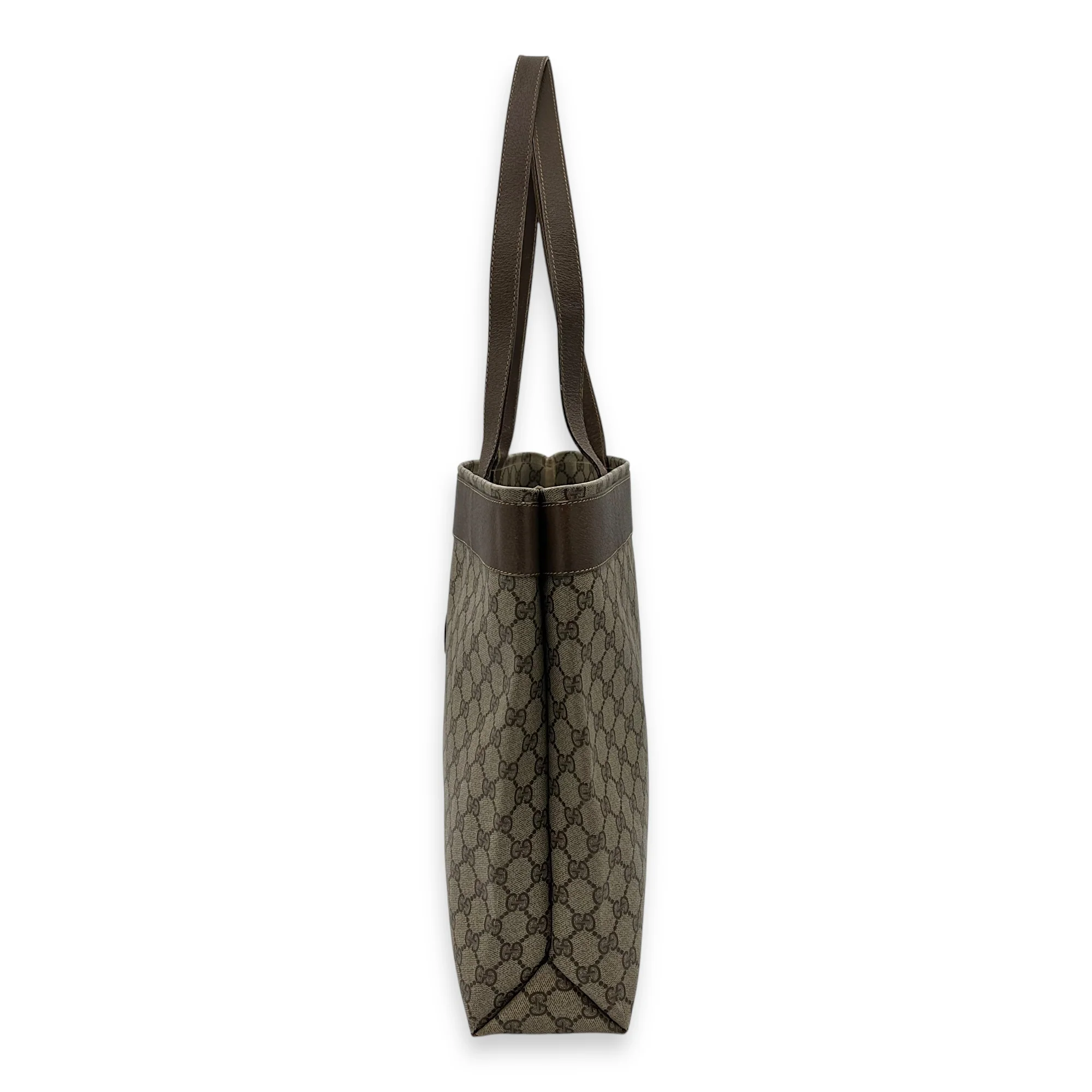 GG Supreme Tote Bag Brown in Coated Canvas