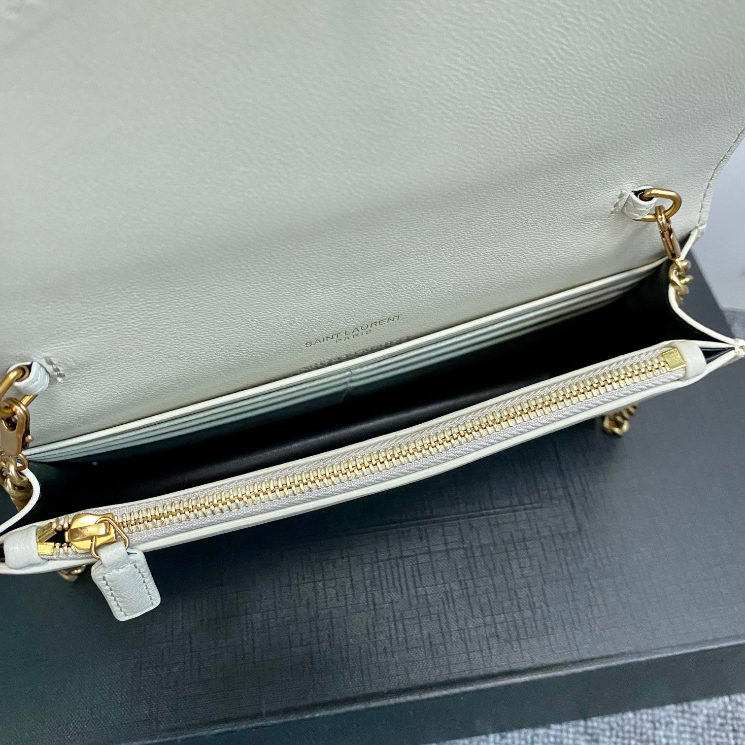 YSL Cassandre Envelope Chain Wallet In Smooth Leather