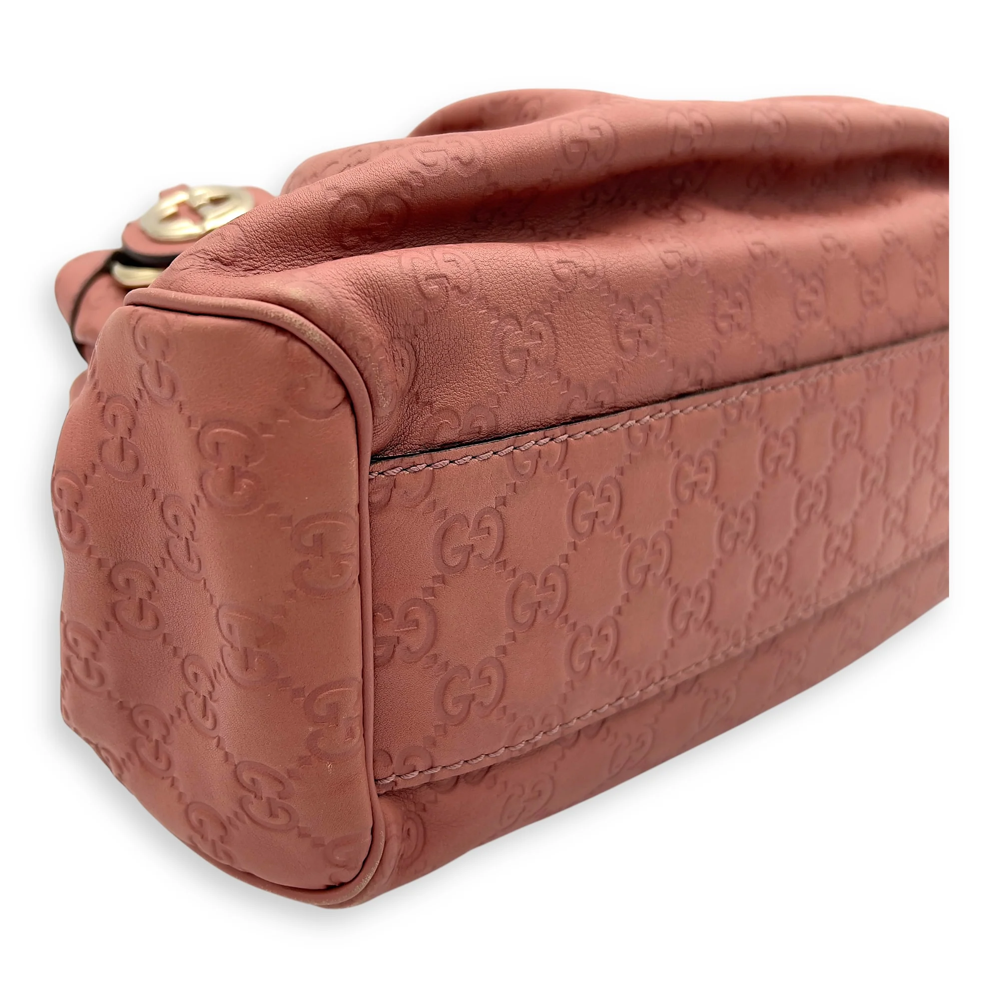 GG Top Handle Bag Pink in Calfskin, Silver hardware