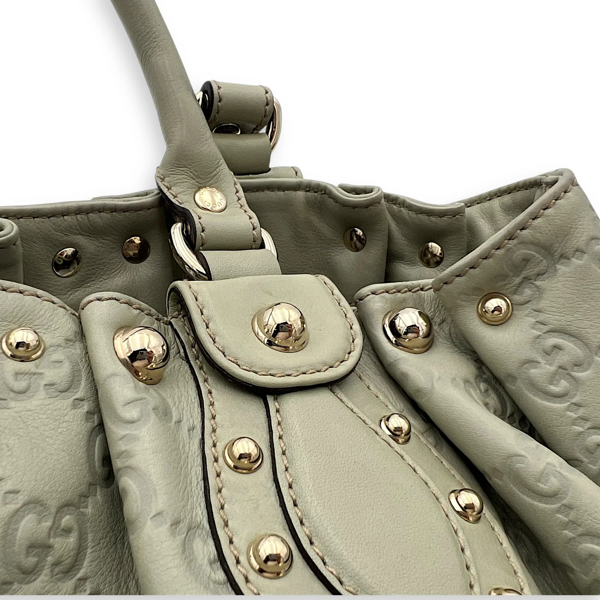 Guccissima Shoulder Bag Green in Calfskin, Gold hardware
