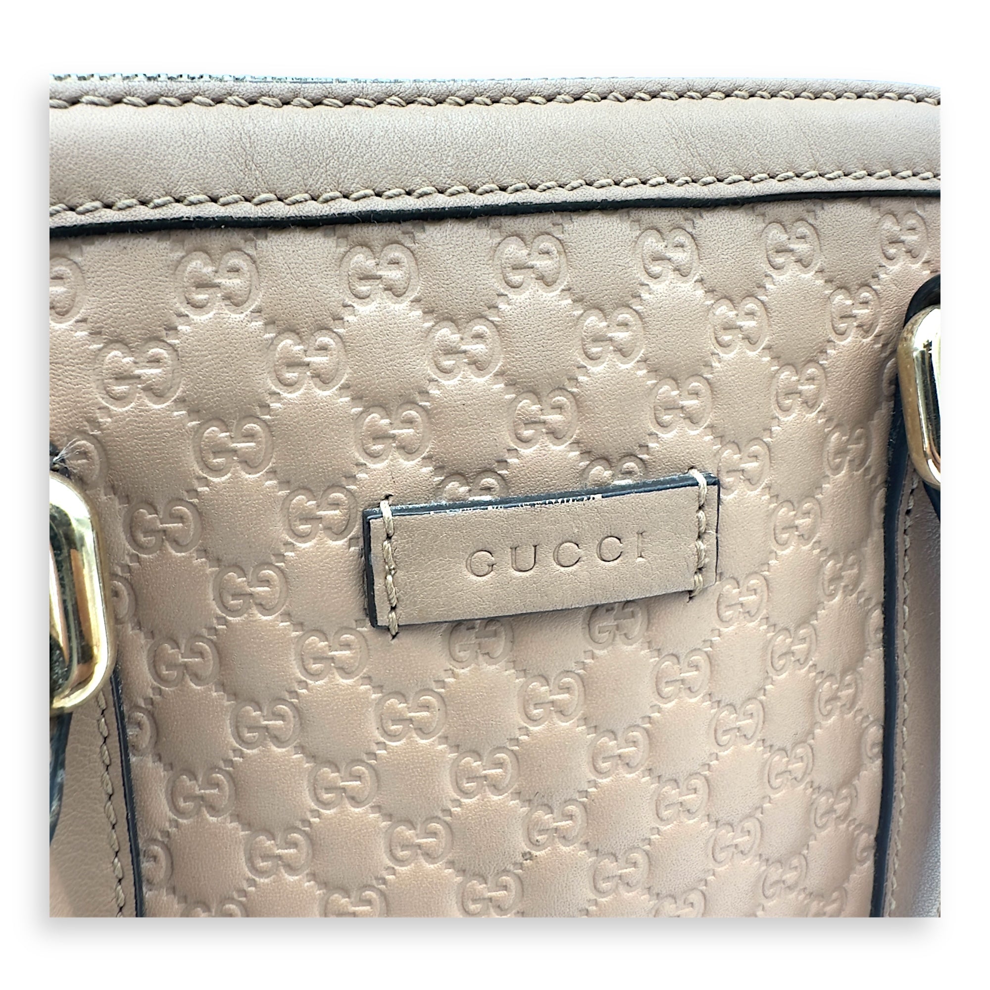 Dome Top Handle Bag Beige in Calfskin, Gold hardware