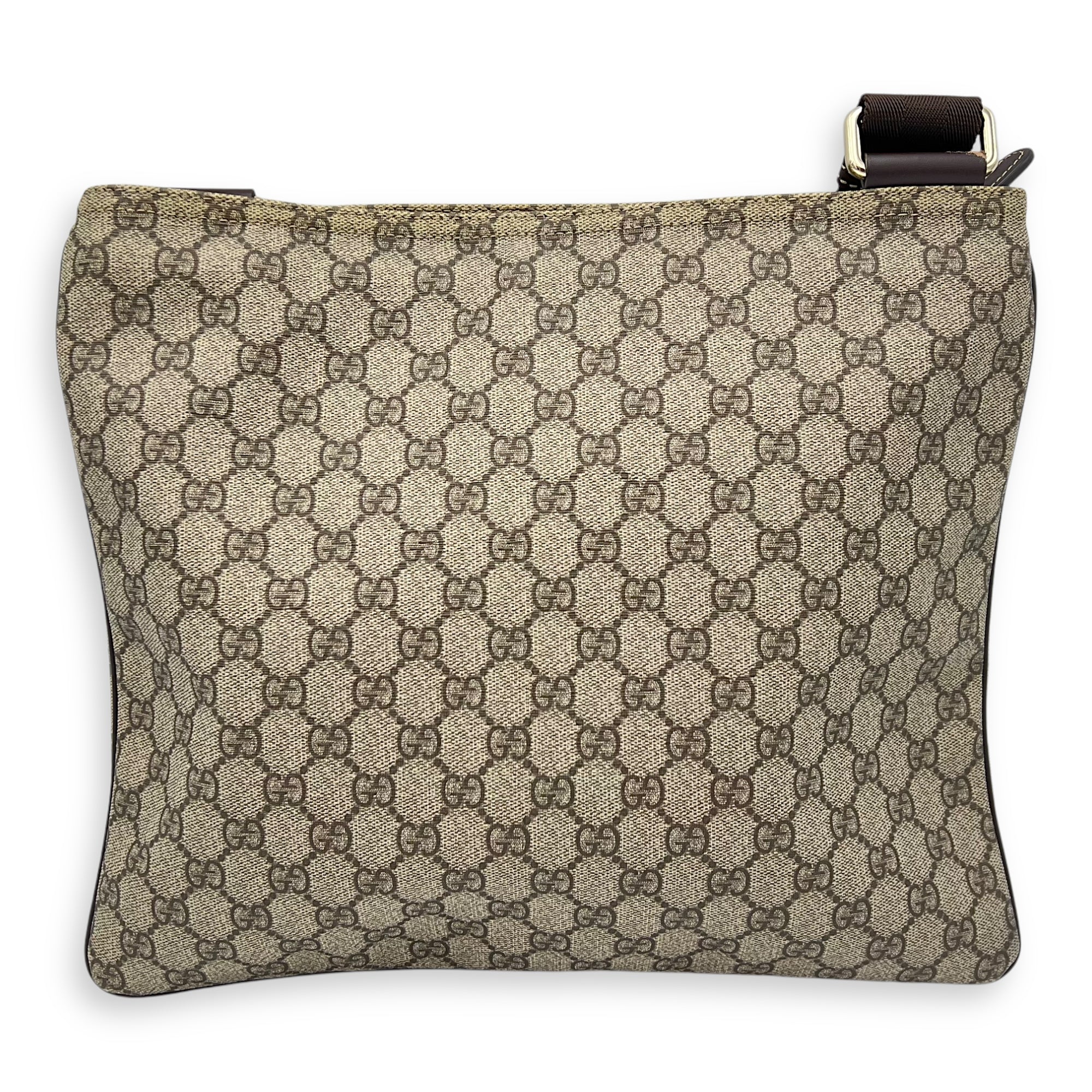 GG Supreme Crossbody Bag Brown in Monogram Coated Canvas, Gold hardware