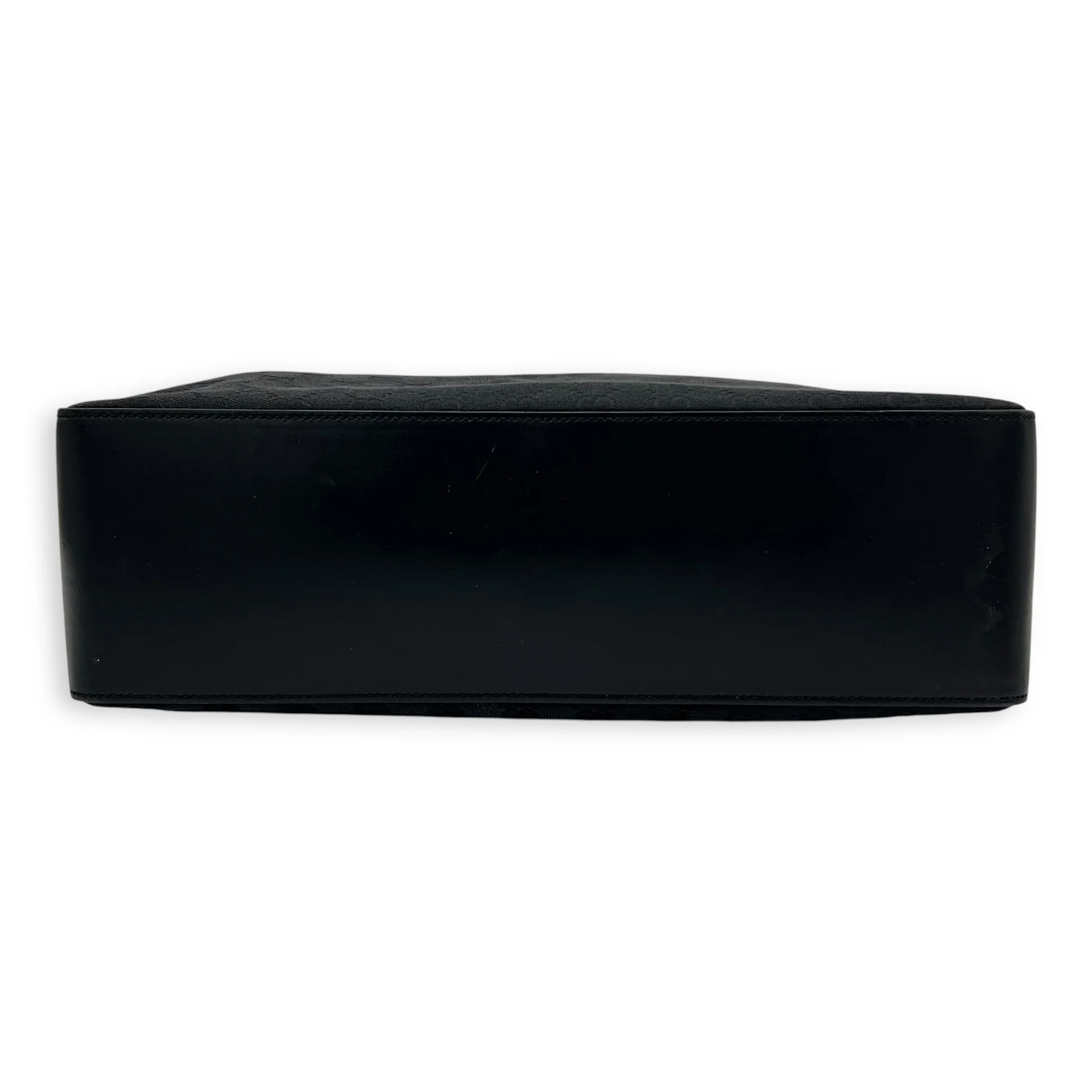 GG Top Handle Bag Black in Canvas, Silver hardware
