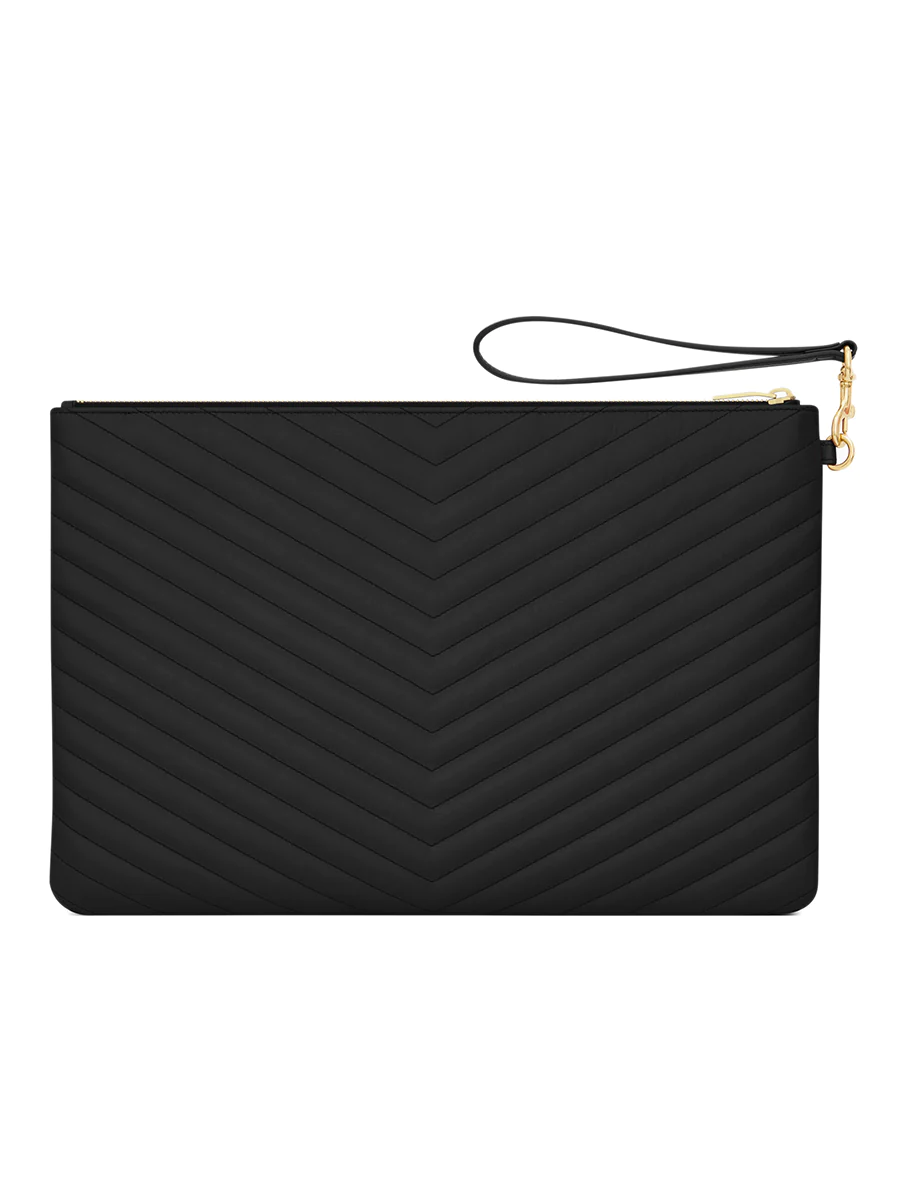 Monogram Document Holder in Matelasse Leather