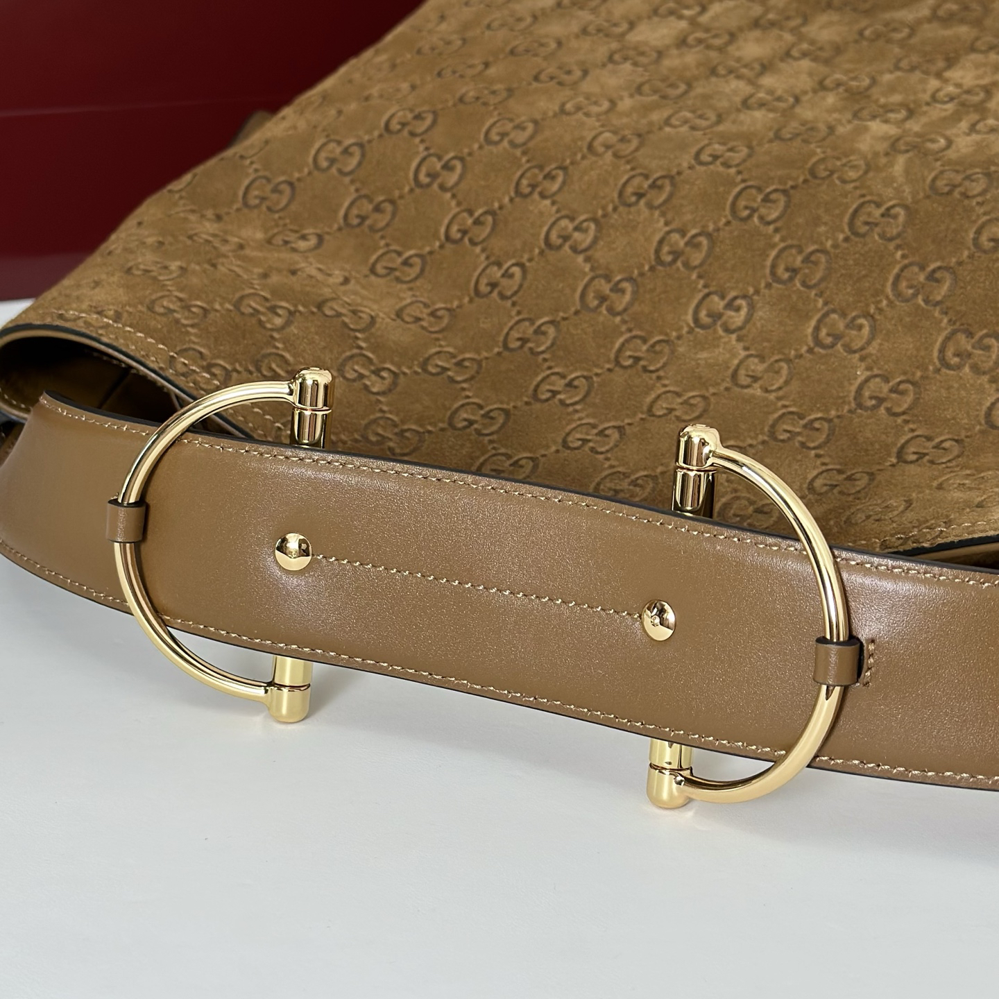 Gucci Beatrix large tote Brown embossed GG suede - Bag