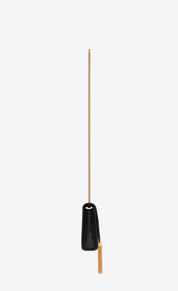 KATE MEDIUM TASSEL IN CROCODILE-EMBOSSED LEATHER