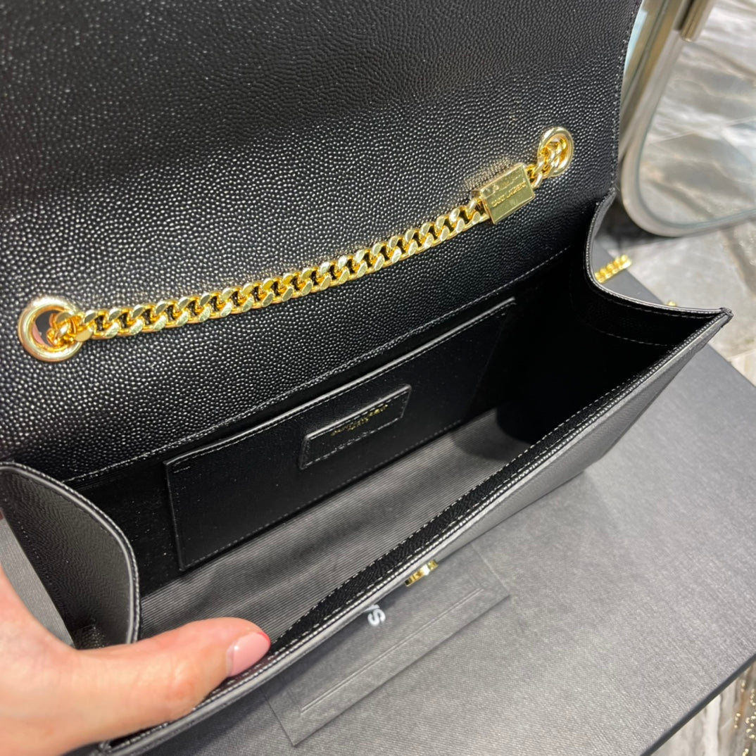 YSL Kate Medium In Grain Poudre embossed Leather Bag