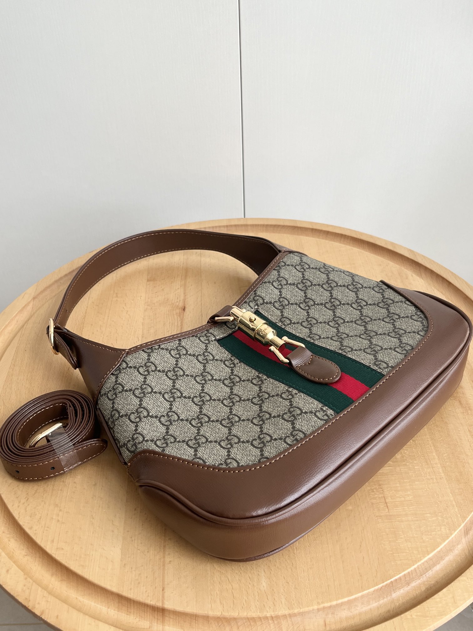 Gucci Jackie 1961 Shoulder Bag Small GG Beige/Ebony - Bag