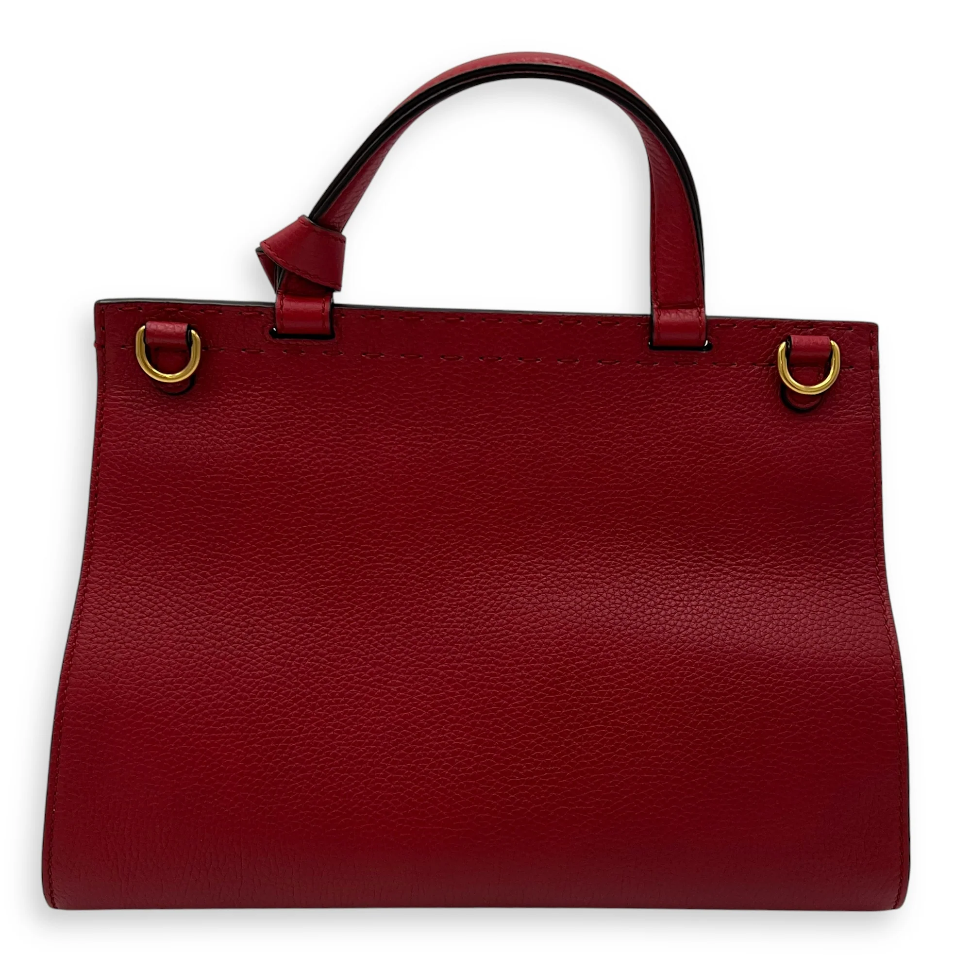 GG Marmont Top Handle Bag Red in Calfskin, Gold hardware