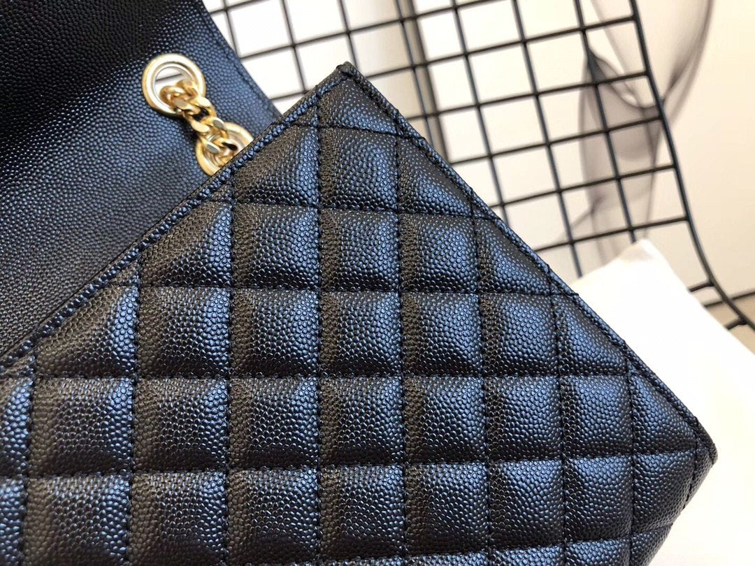 YSL ENVELOPE MEDIUM BAG IN MIX MATELASSÉ GRAIN DE POUDRE EMBOSSED LEATHER