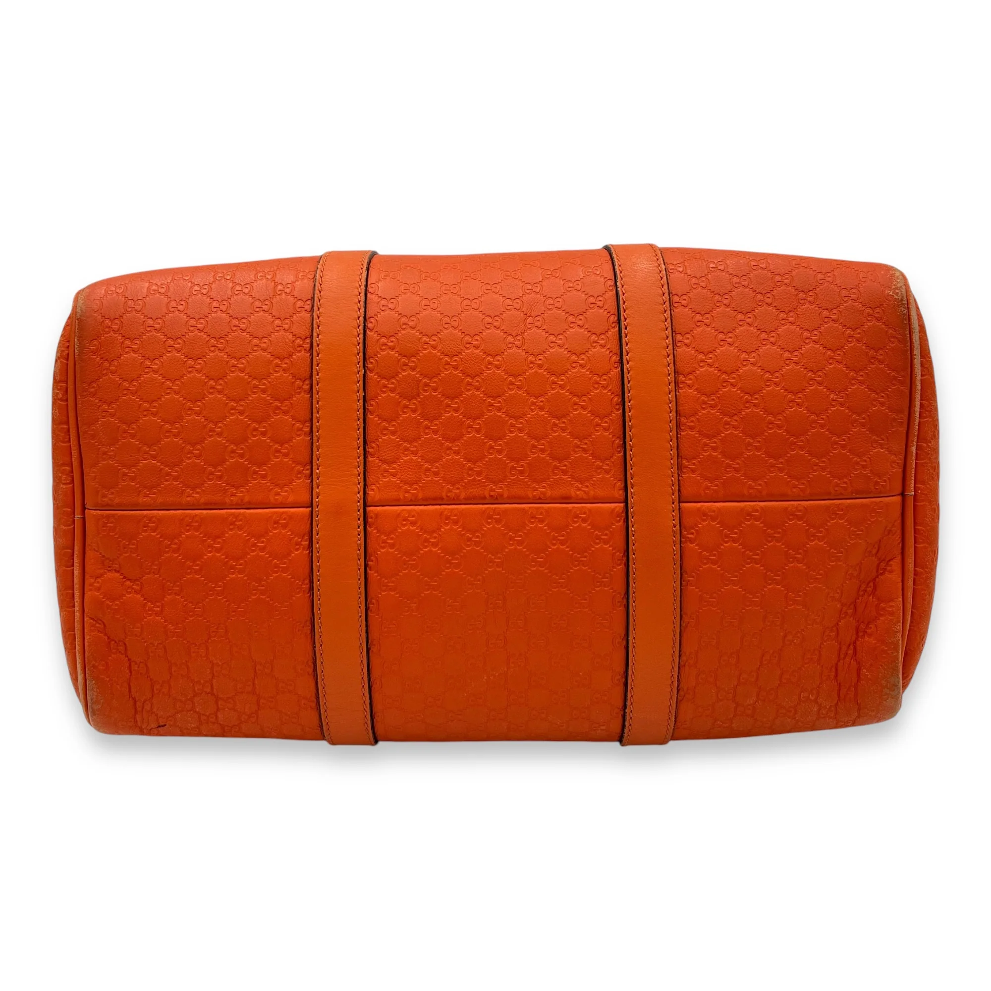 Boston Top Handle Bag Orange in Guccissima Leather, Gold hardware