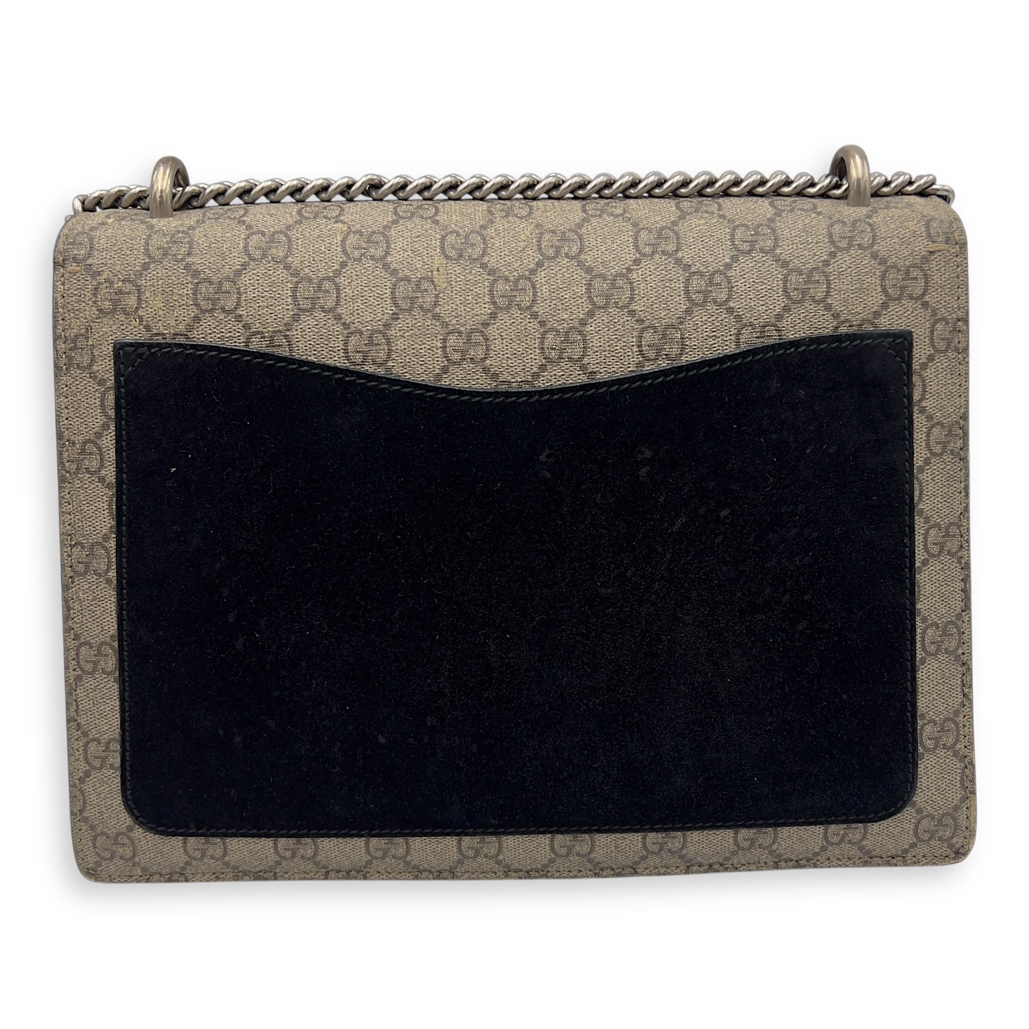 Dionysus Shoulder Bag Beige in Coated Canvas, Silver hardware