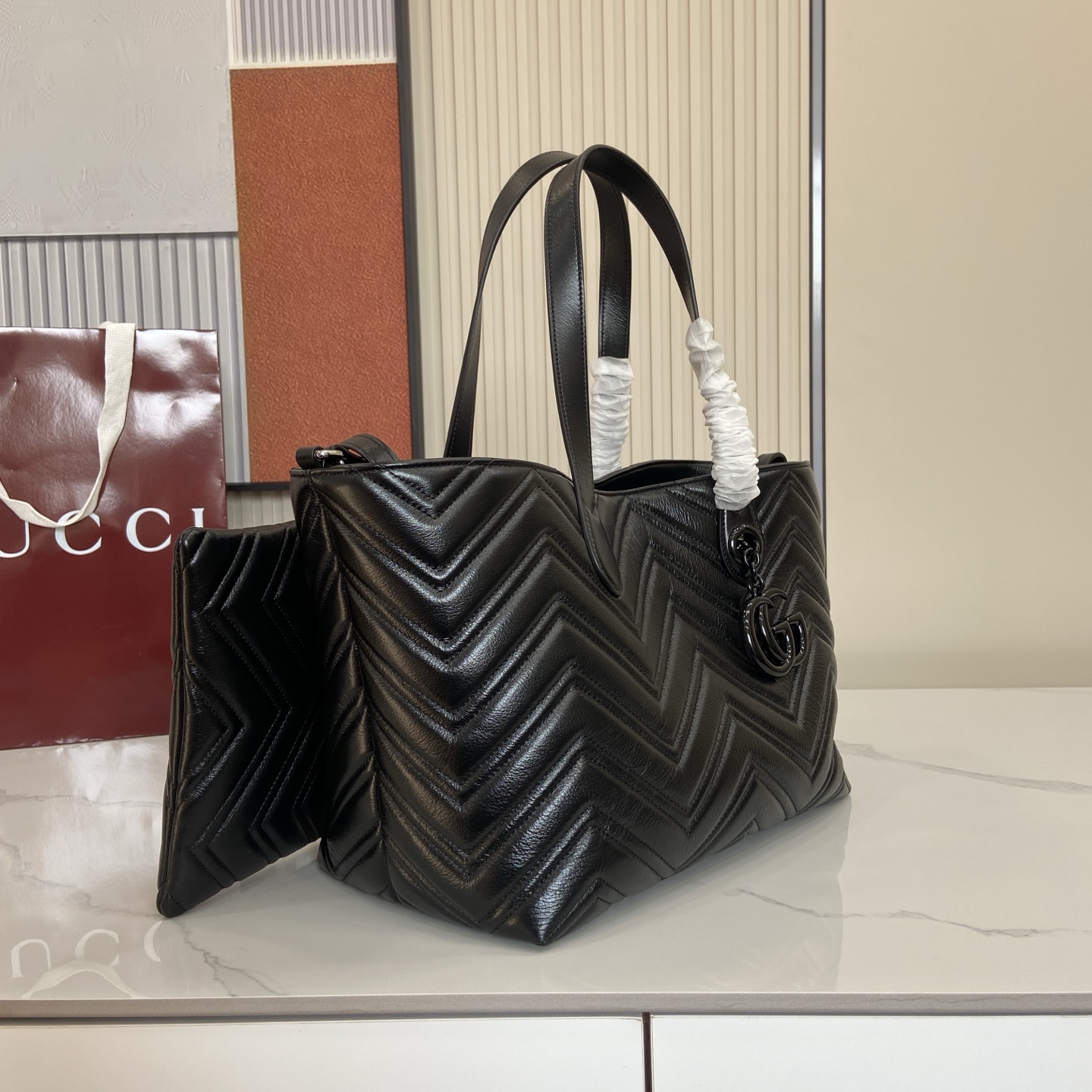 Gucci GG Marmont Medium tote bag Black - Bag