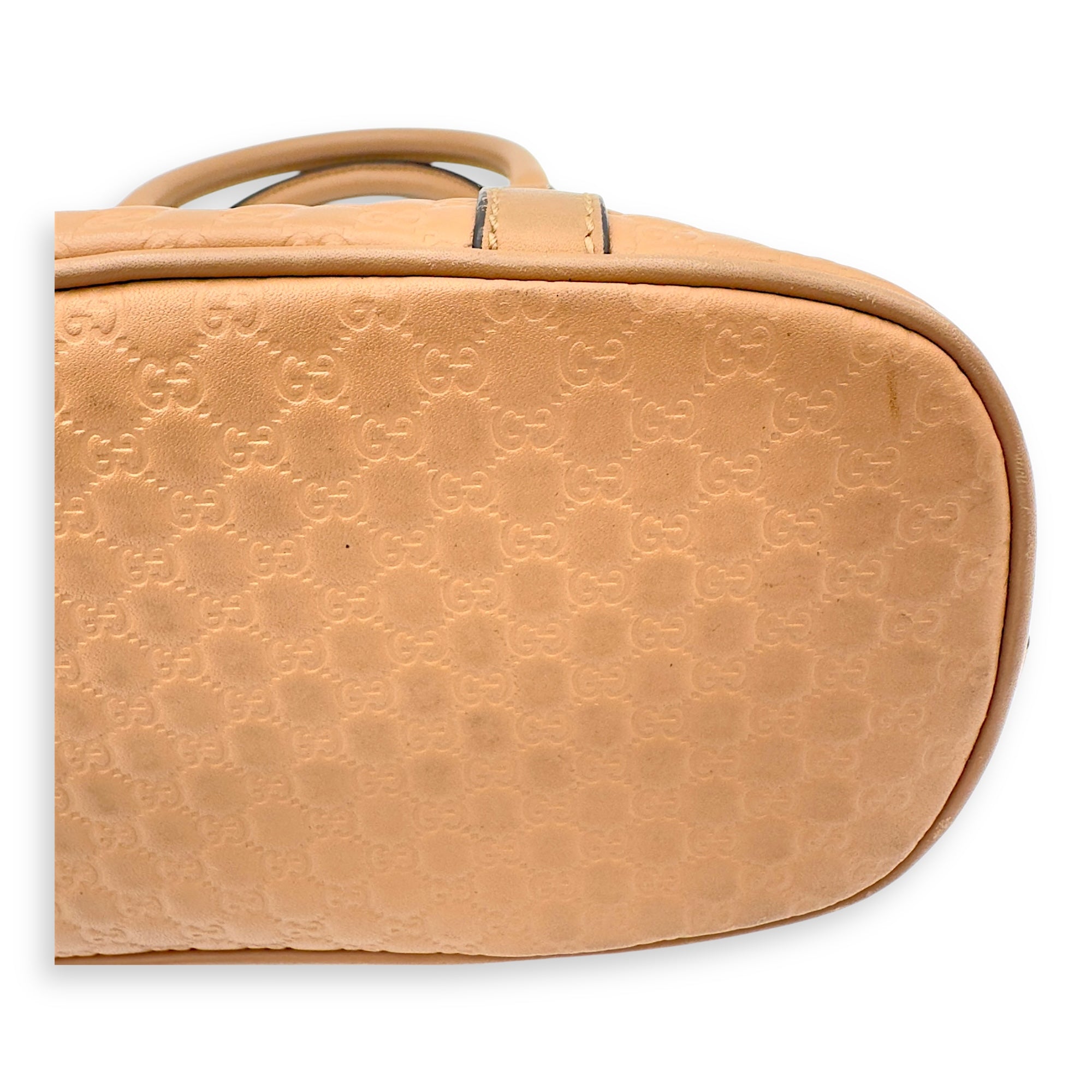 Dome Top Handle Bag Beige in Calfskin, Gold hardware