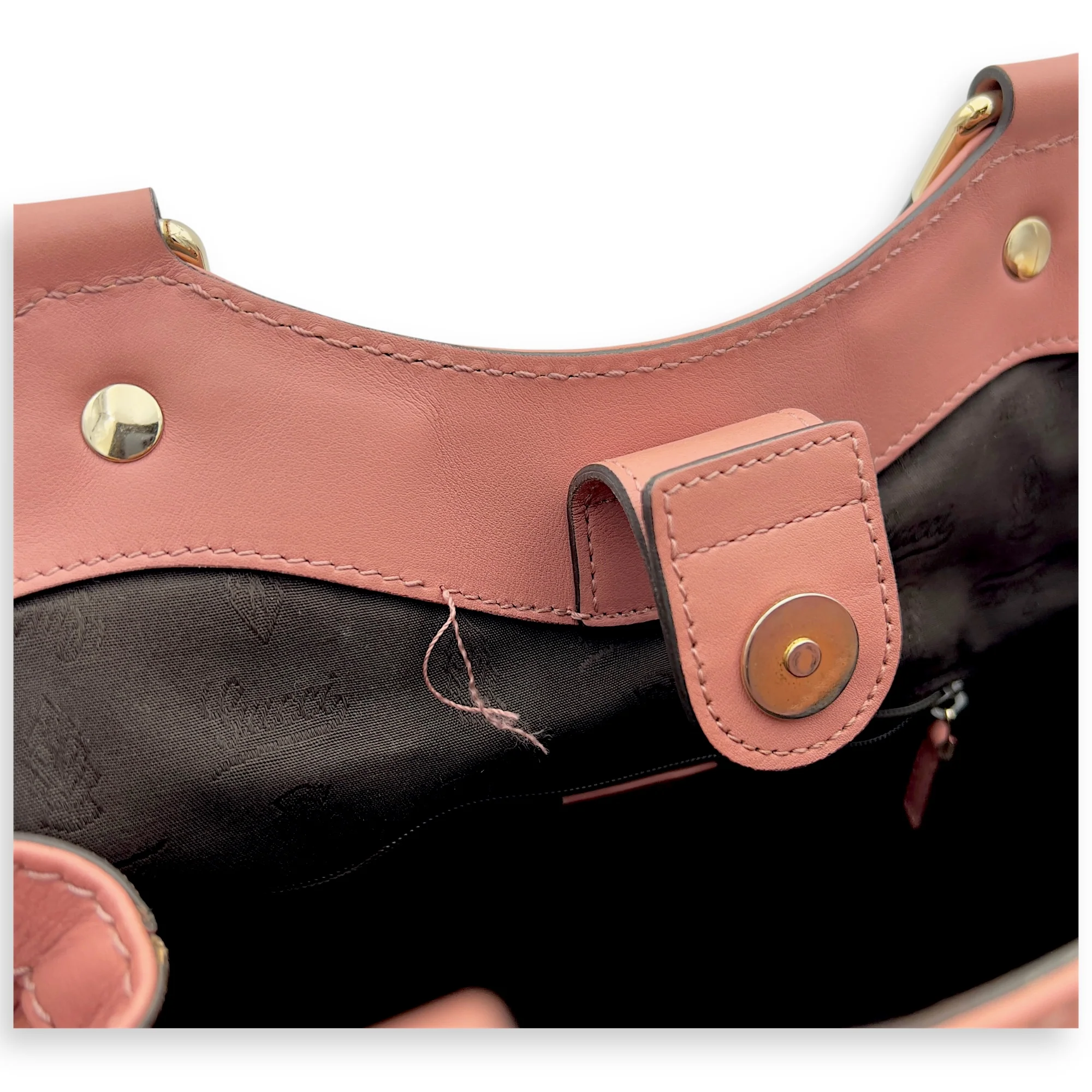 GG Top Handle Bag Pink in Calfskin, Silver hardware