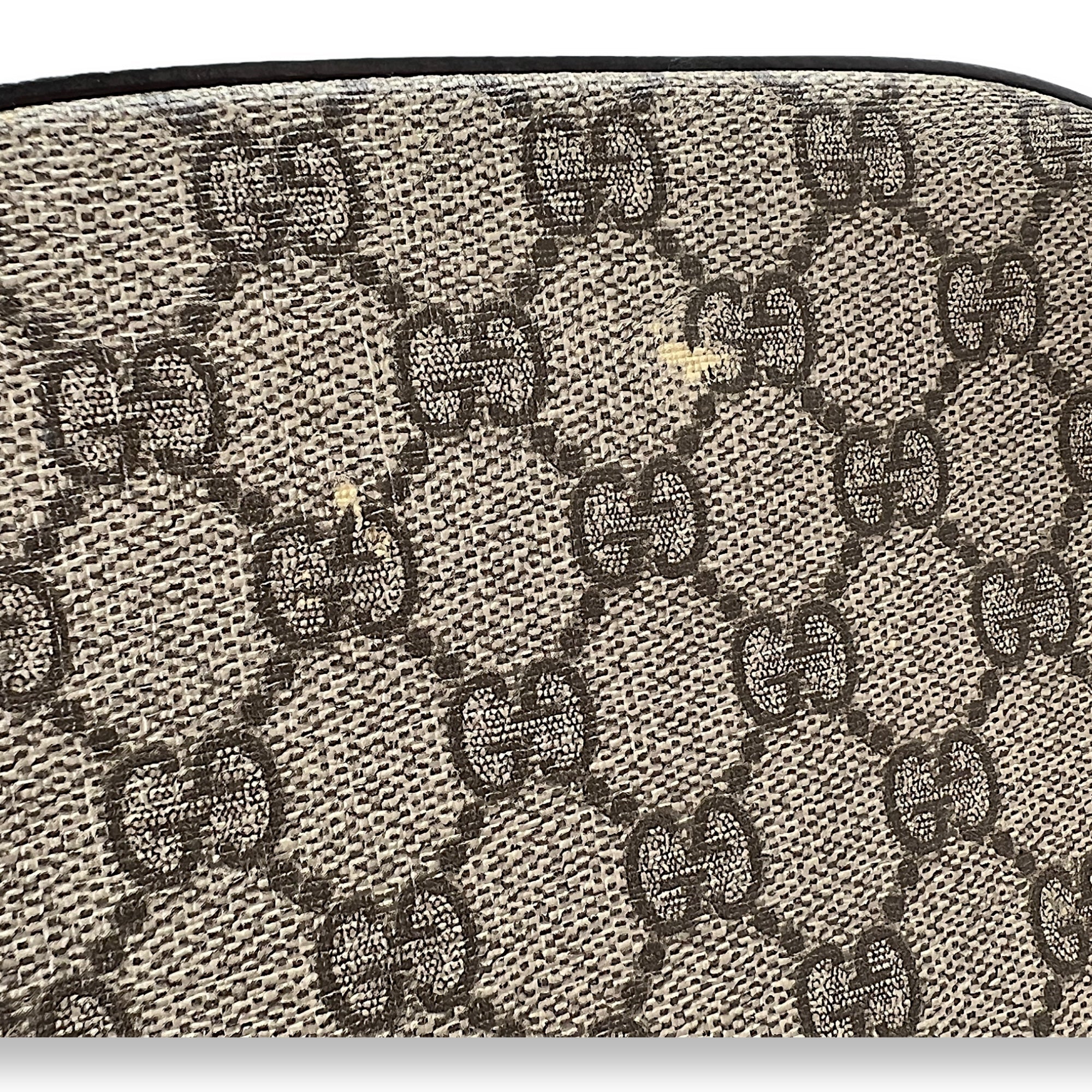 GG supreme Crossbody Bag Brown in Coated Canvas , Gold Hardware