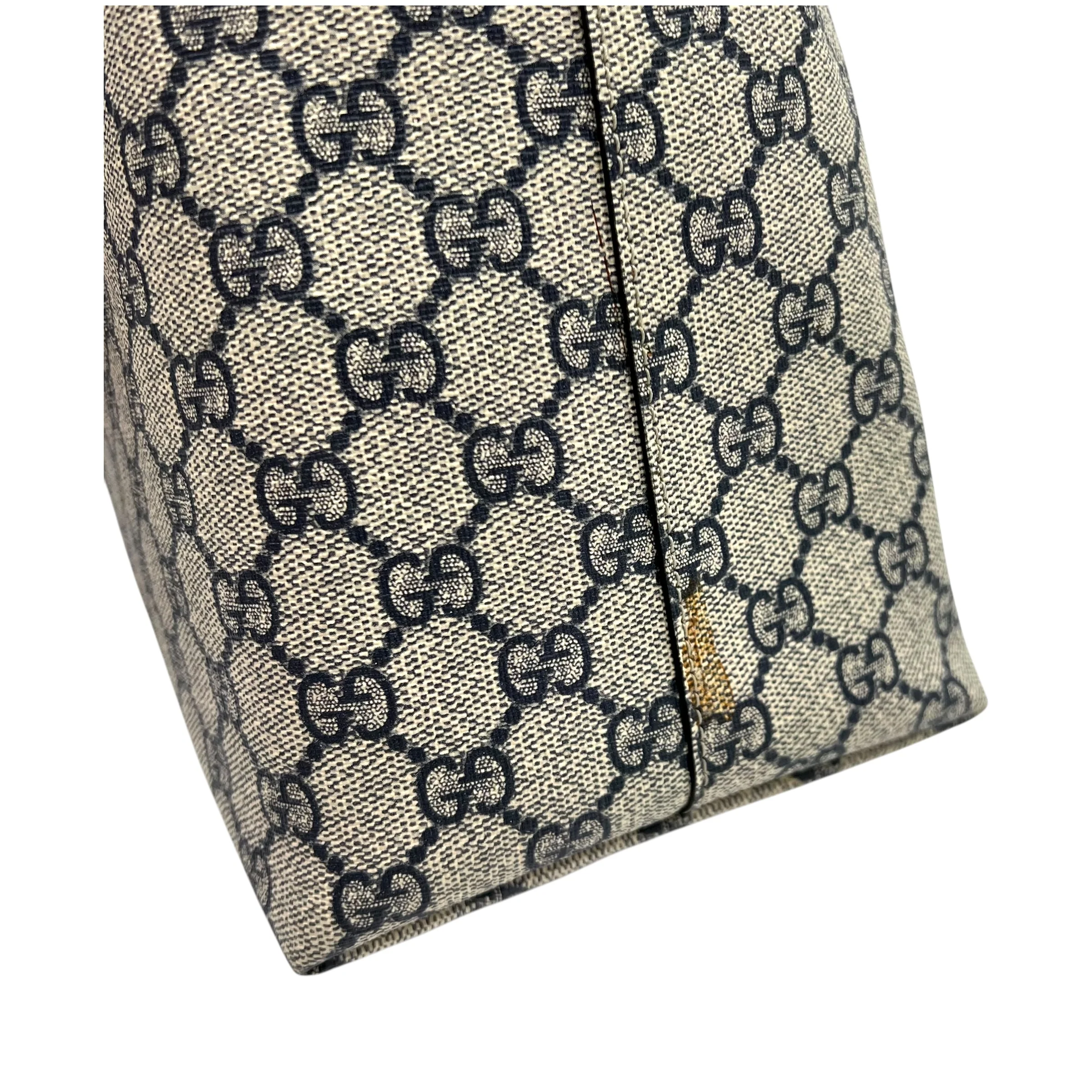 Ophidia Tote Bag Blue in Coated Canvas, Silver hardware