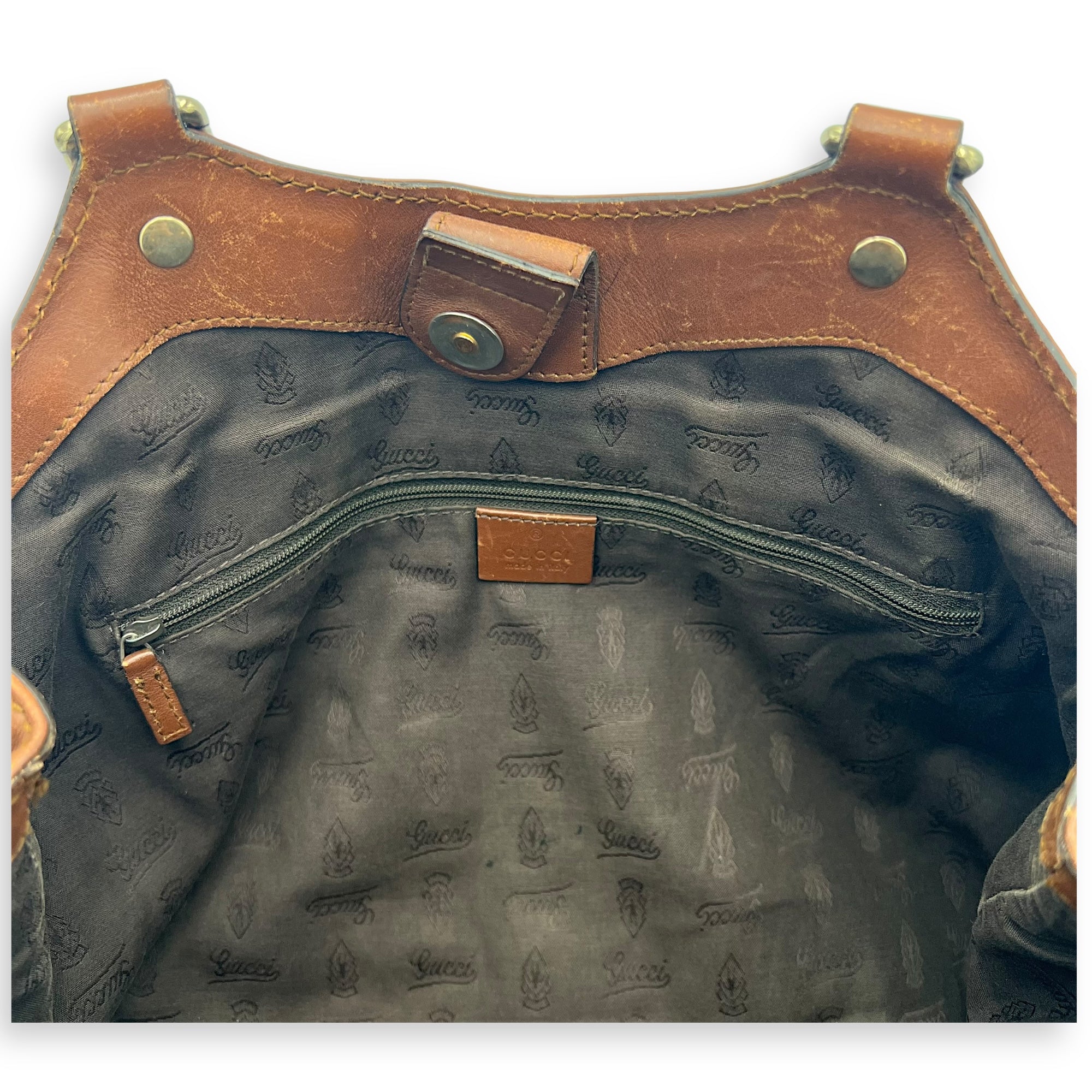 Shukey Shoulder Bag Brown in Calfskin, Gold hardware