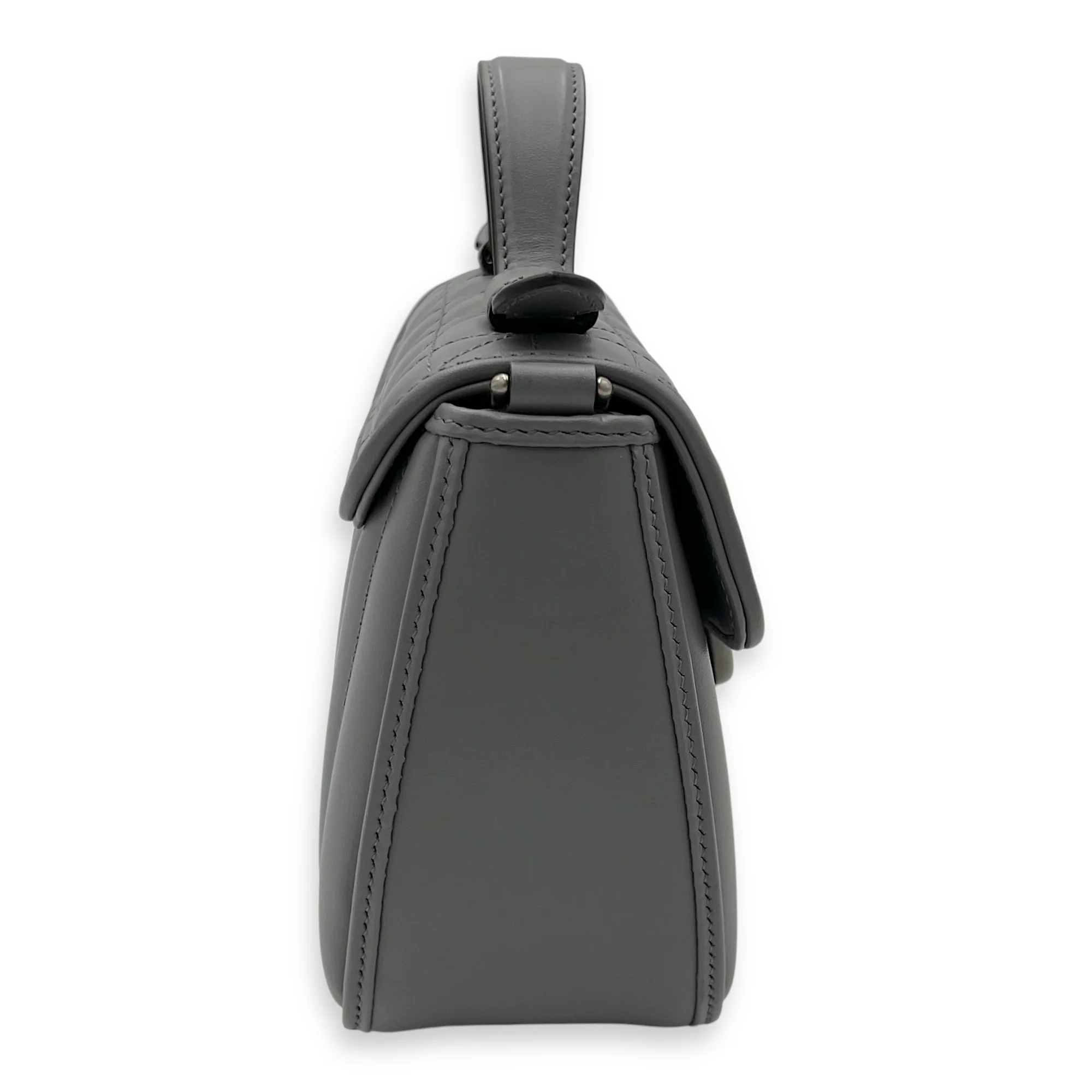 Marmont Top Handle Bag Blue in Calfskin, Gunmetal hardware
