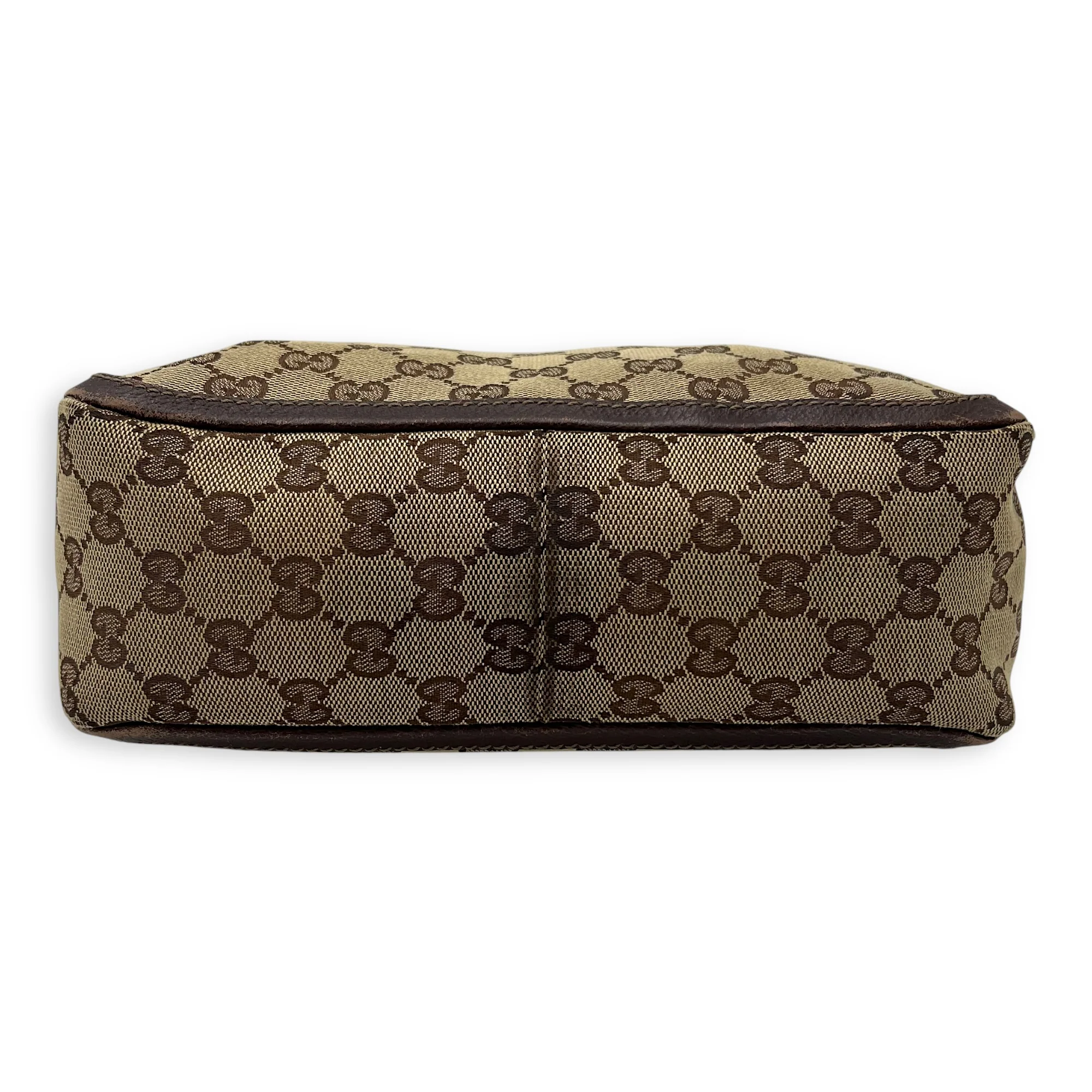 GG Top Handle Bag Brown in Canvas, Gold hardware