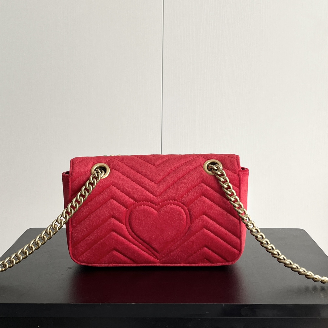Gucci GG Marmont Velvet Collection - Red Bag