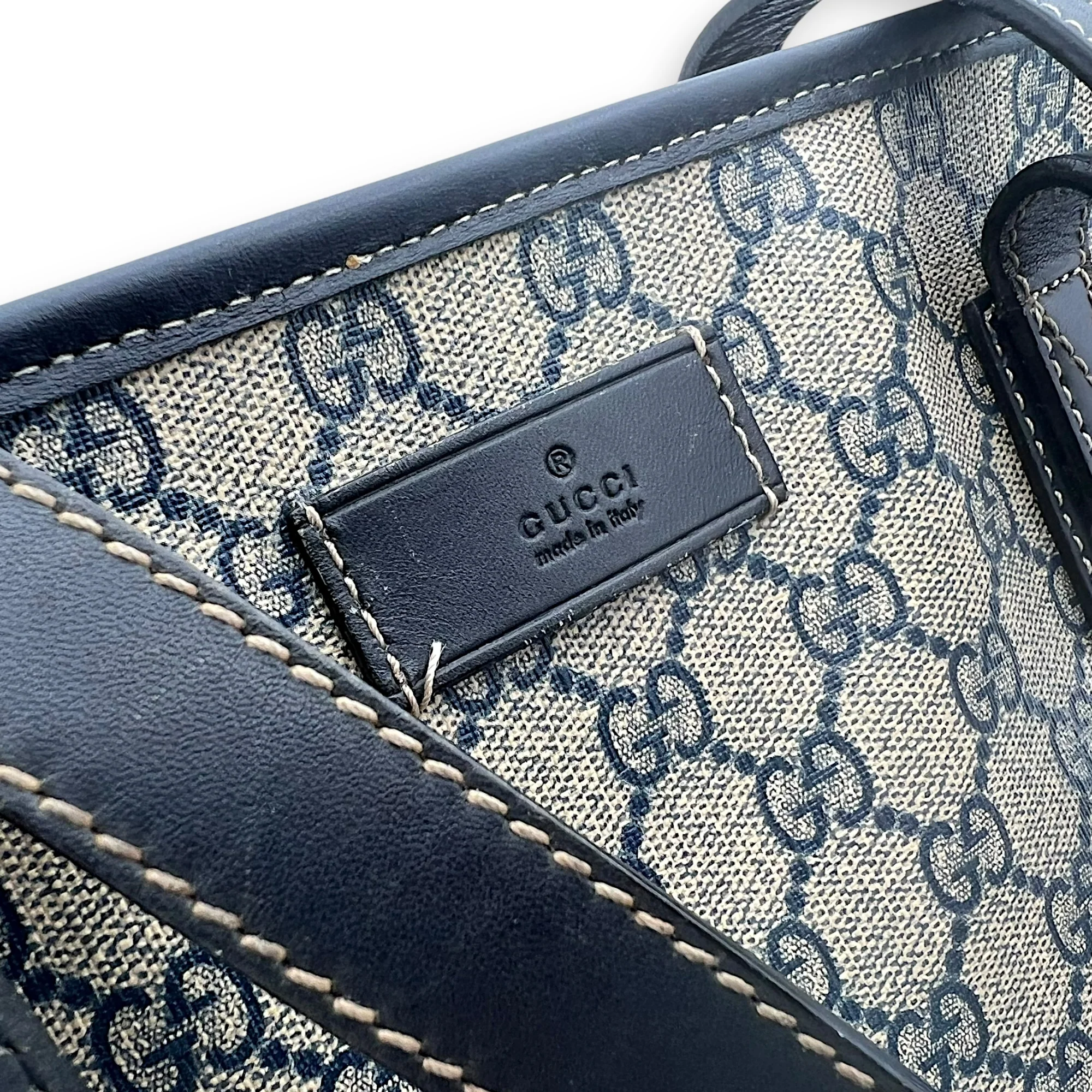 GG Supreme Blue Tote Bag in Coated Canvas, Silver hardware