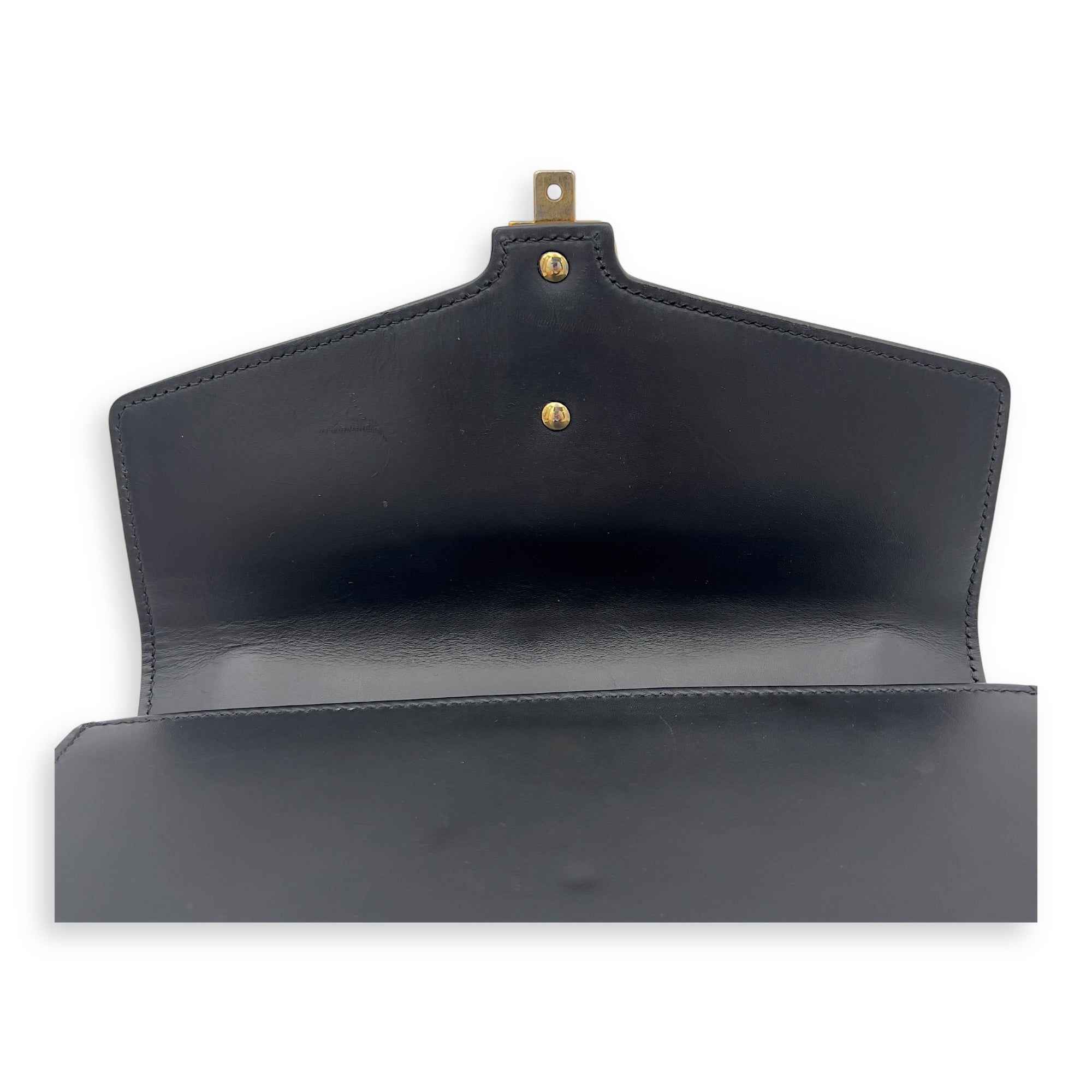 Sylvie Shoulder Bag Black in Calfskin, Gold hardware