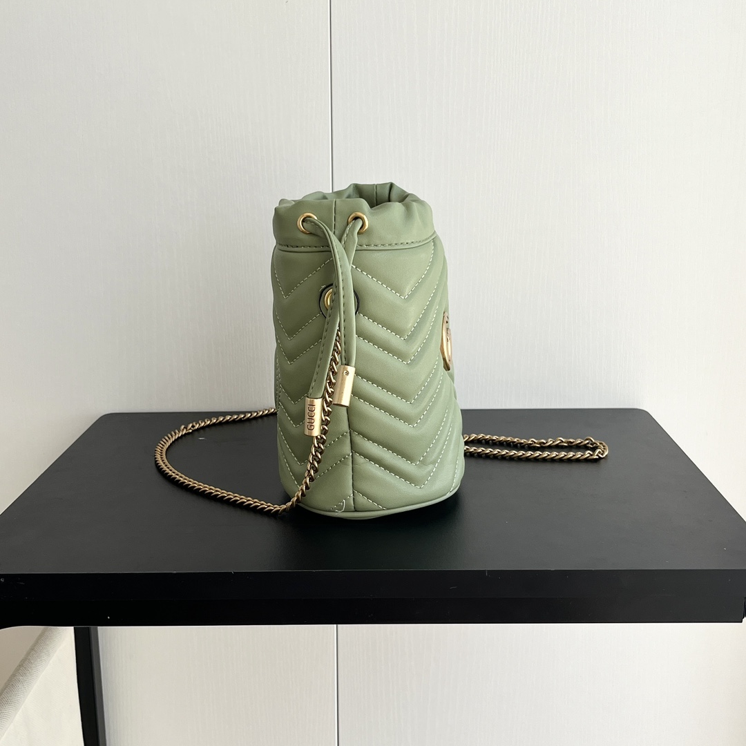 Gucci GG marmont mini bucket bag Green - Bag