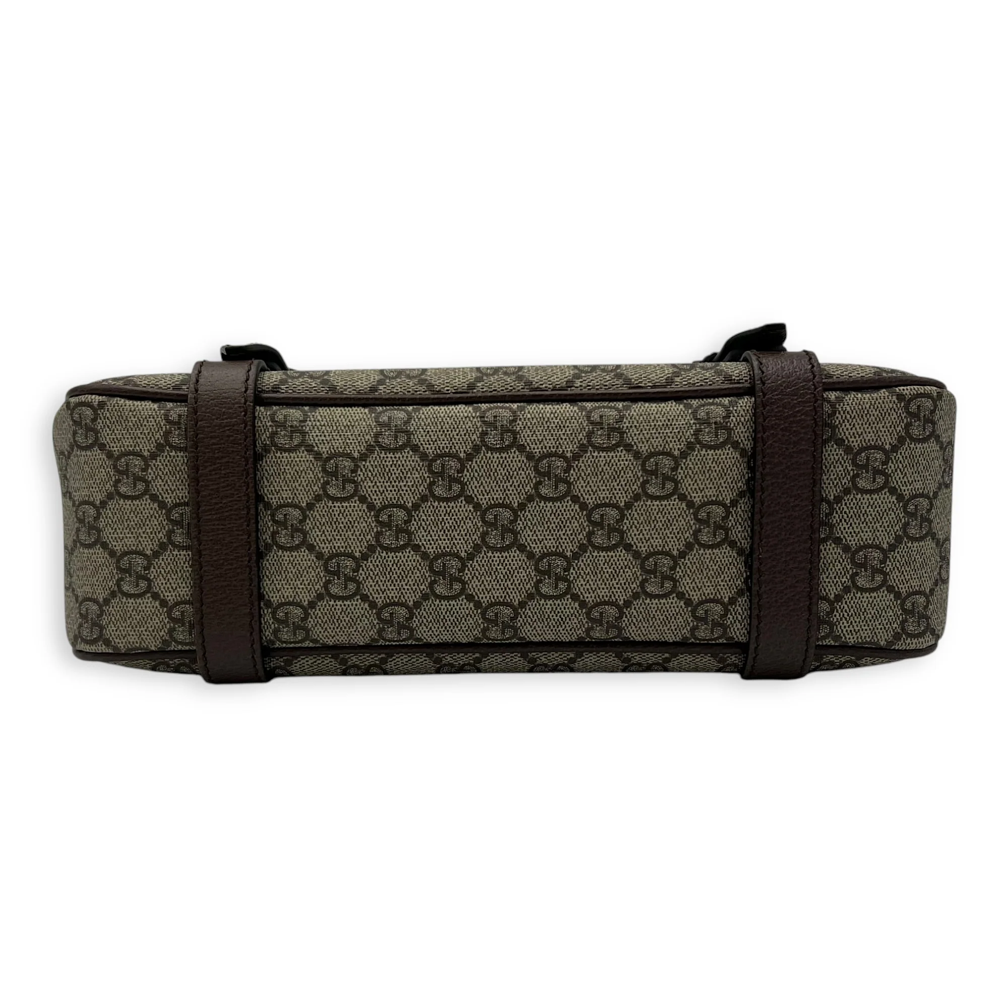 GG Supreme Brown Messenger in Coated Canvas, Silver hardware