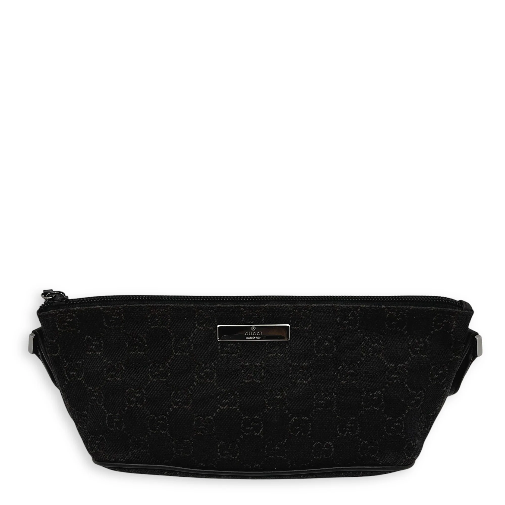 Boat Pochette Brown Pouch in Jacquard, Silver hardware