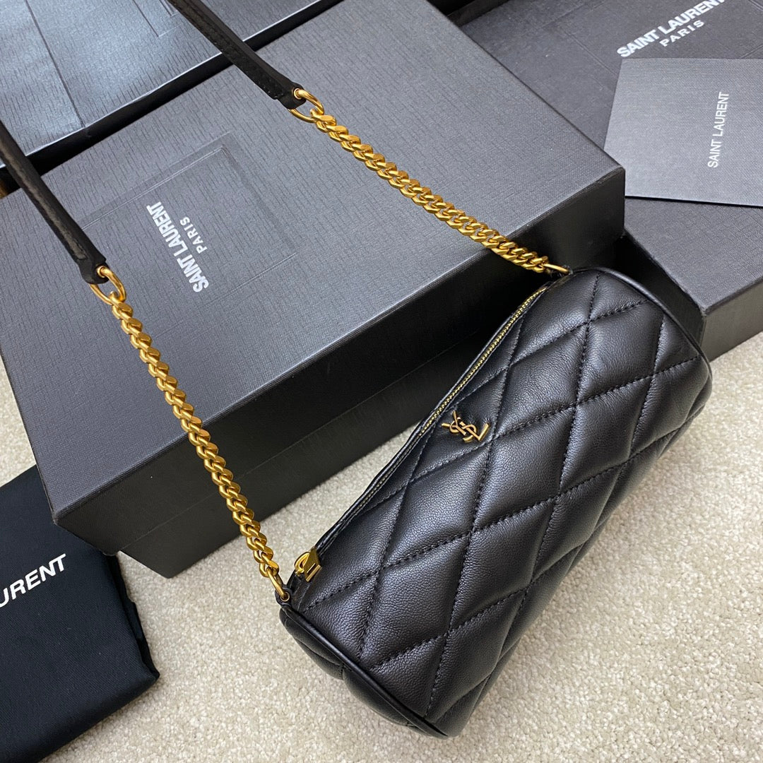 YSL SADE SMALL TUBE BAG IN QUILTED LAMBSKIN